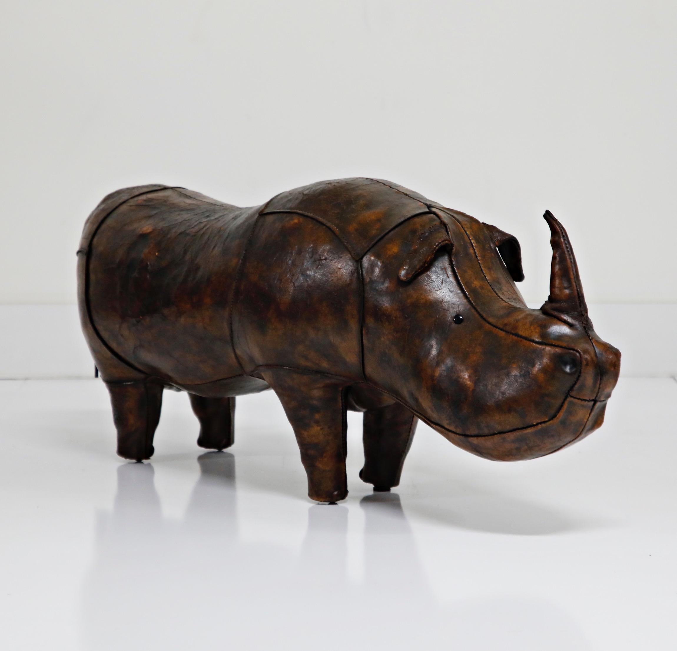 Mid-Century Modern Large Rhinoceros Footstool by Dimitri Omersa for Abercrombie and Fitch, Signed