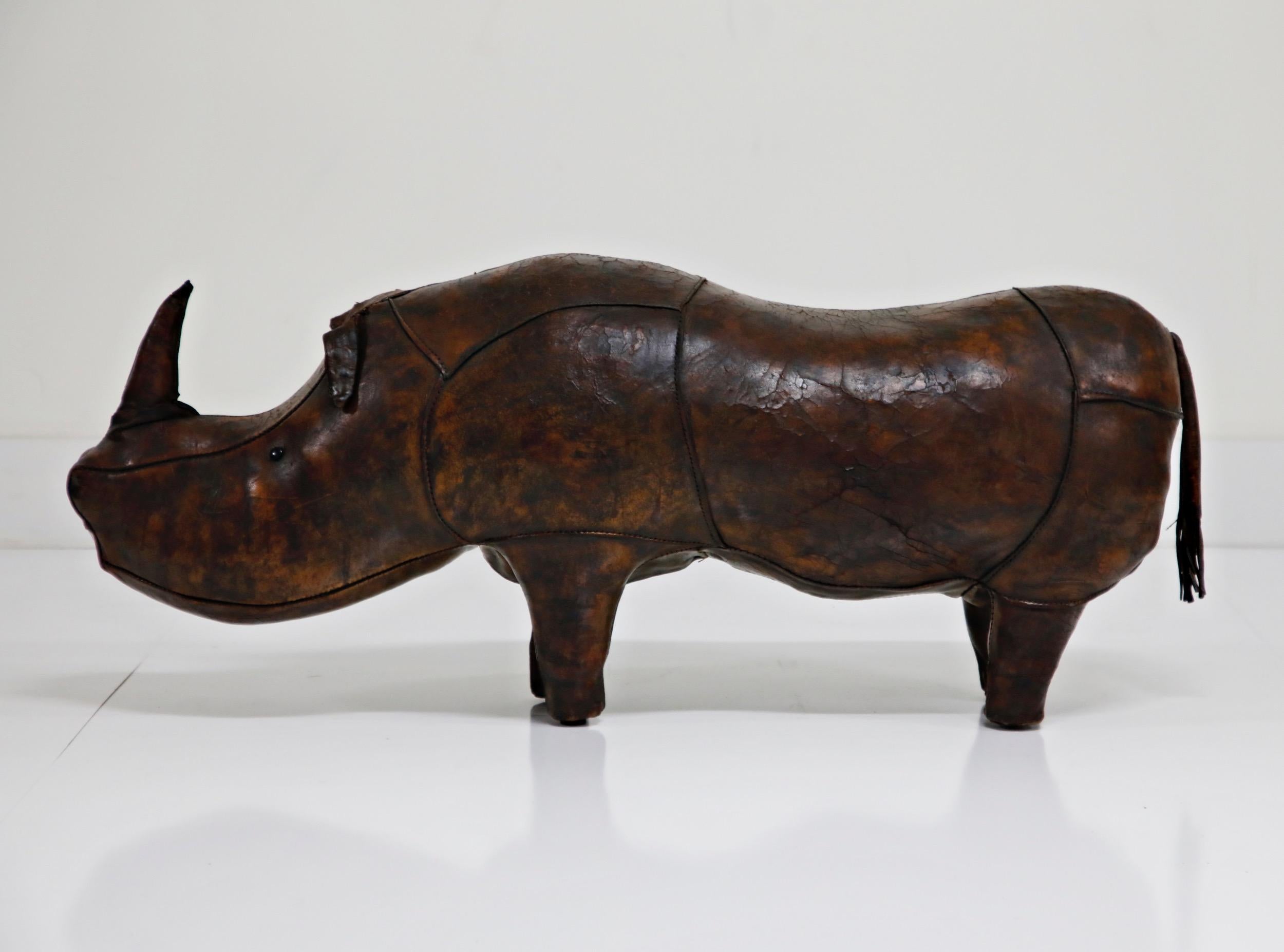 Mid-20th Century Large Rhinoceros Footstool by Dimitri Omersa for Abercrombie and Fitch, Signed