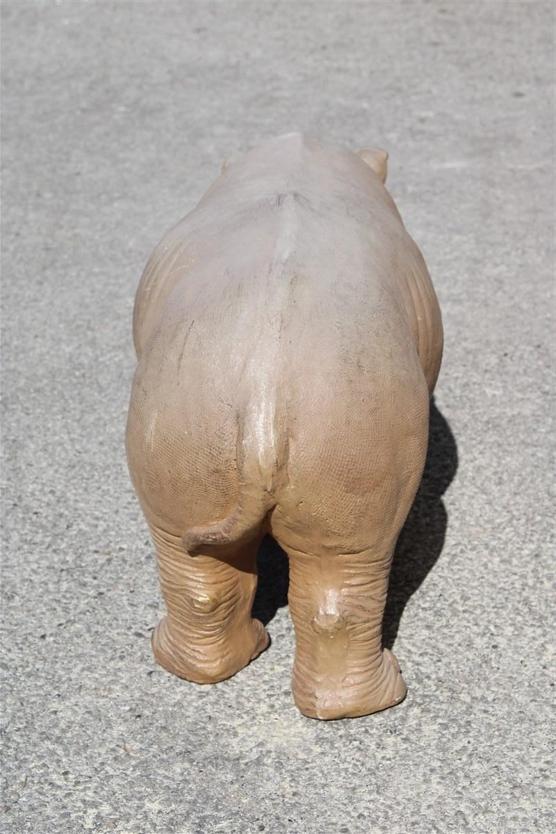 Late 20th Century Large Rhinoceros Sculpture in Resin from the 1990s For Sale