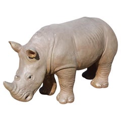 Large Rhinoceros Sculpture in Resin from the 1990s