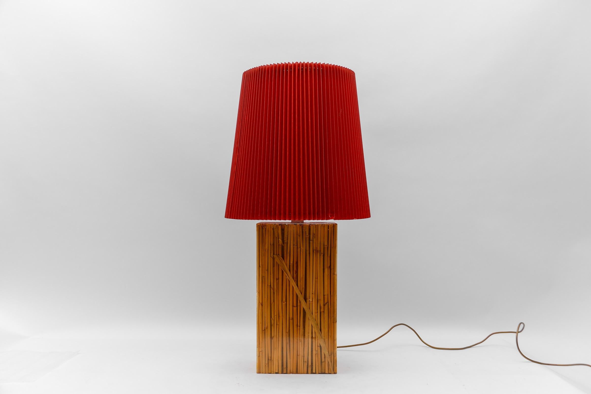 Large Riccardo Marzi Bamboo Resin Table Lamp, 1970s Italy For Sale 12