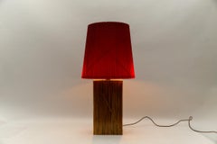 Large Riccardo Marzi Bamboo Resin Table Lamp, 1970s Italy