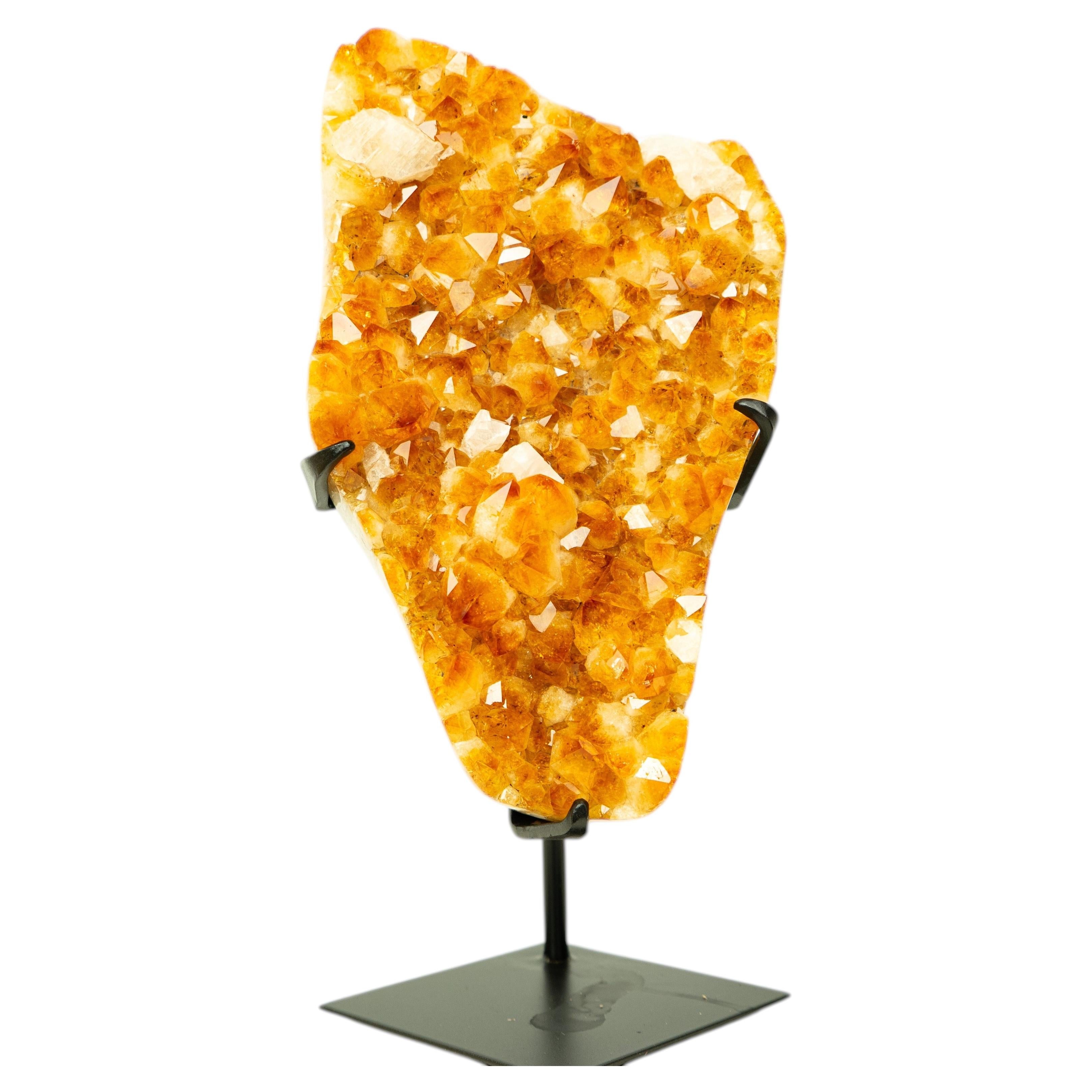 Large Rich Orange Citrine Cluster on Stand For Sale