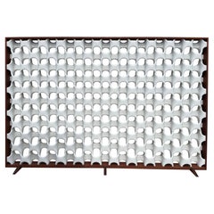 Large Richard Harvey Sculpta Grille Room Divider In Walnut Frame by Modernica