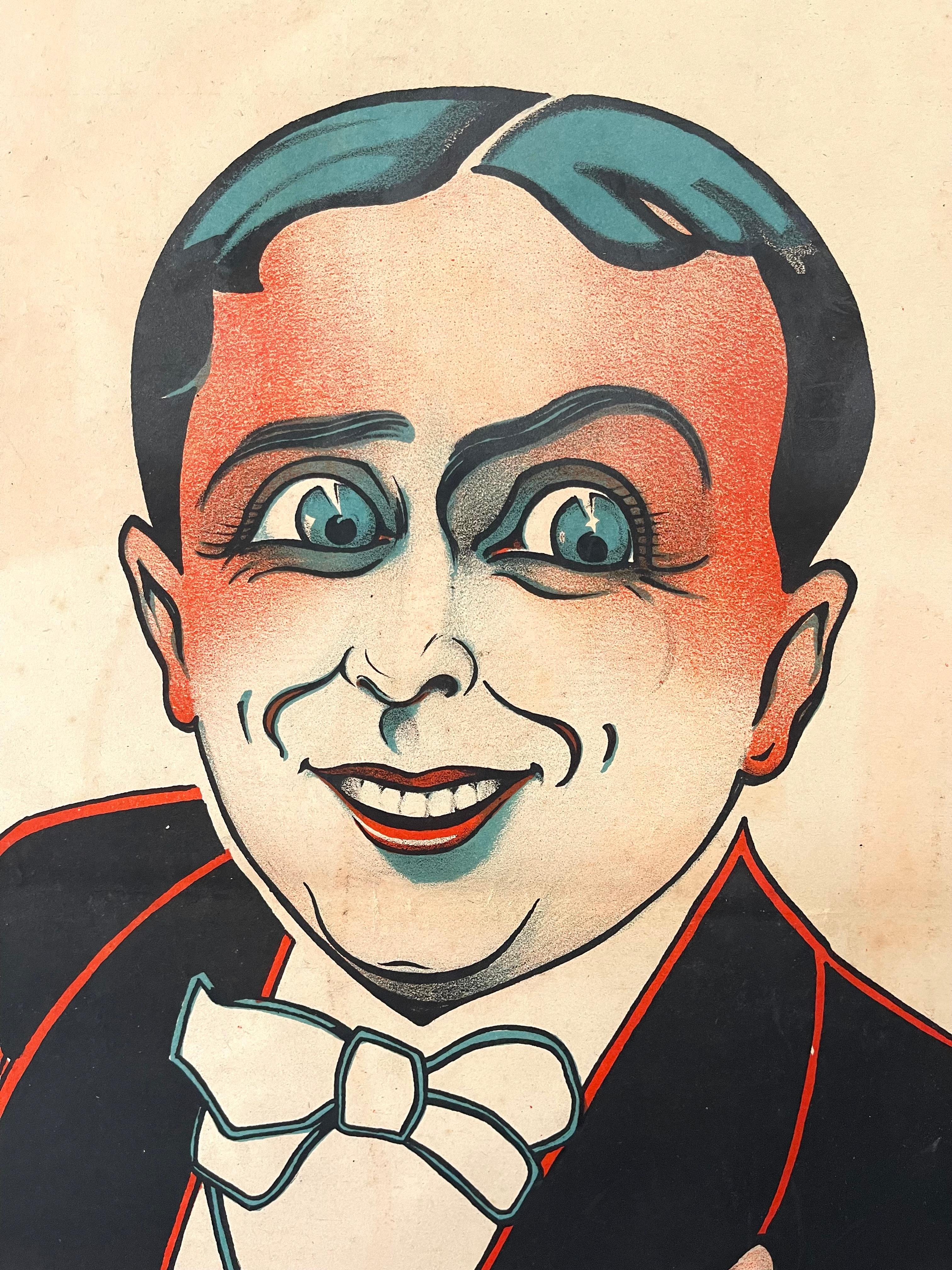 Large Ridel Vocal Comic actor Poster, Theater Paris, 1920 In Excellent Condition For Sale In LA FERTÉ-SOUS-JOUARRE, FR