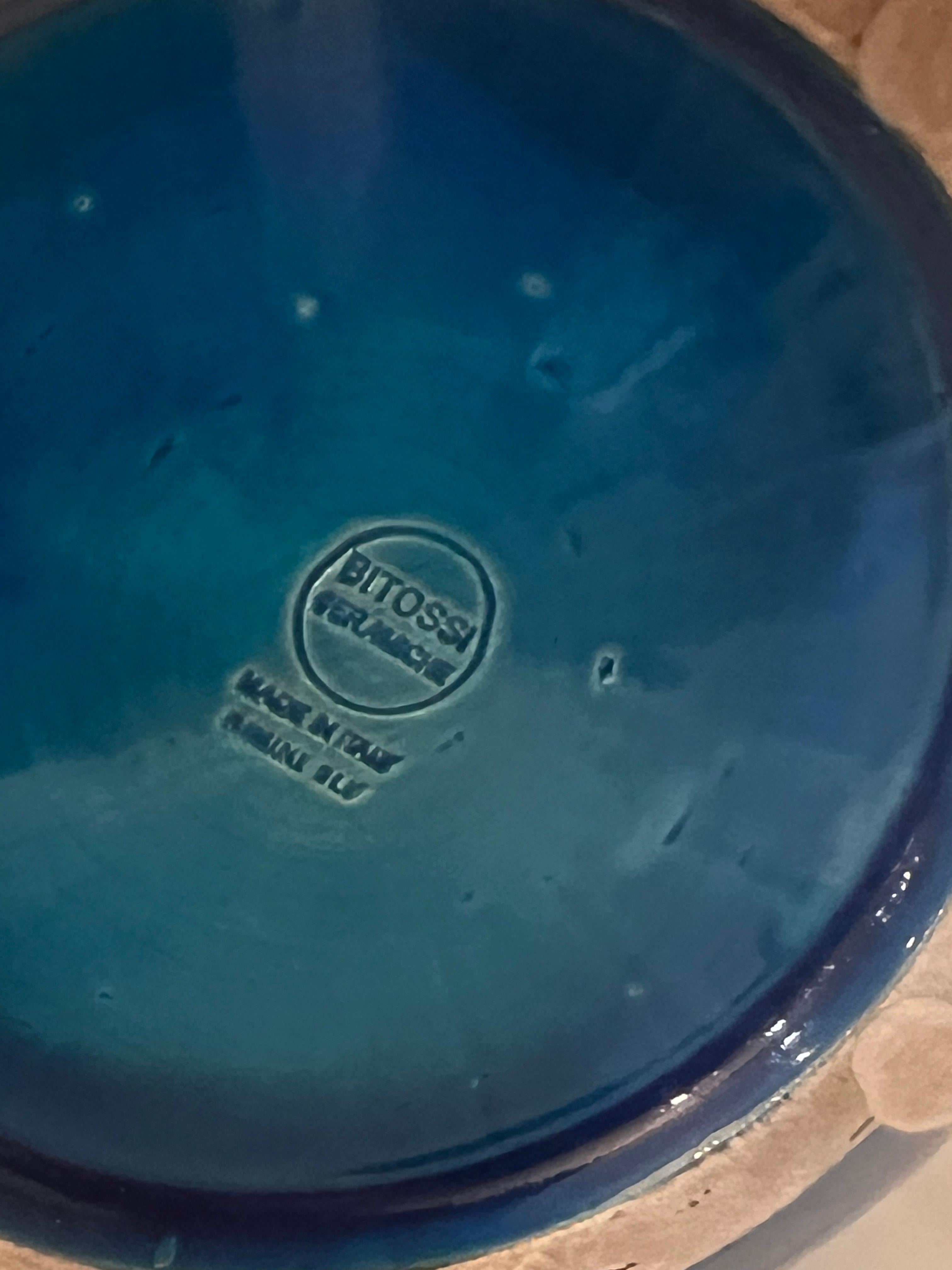 Italiano Vaso grande Rimini Blu Aldo Londi per Bitossi in vendita