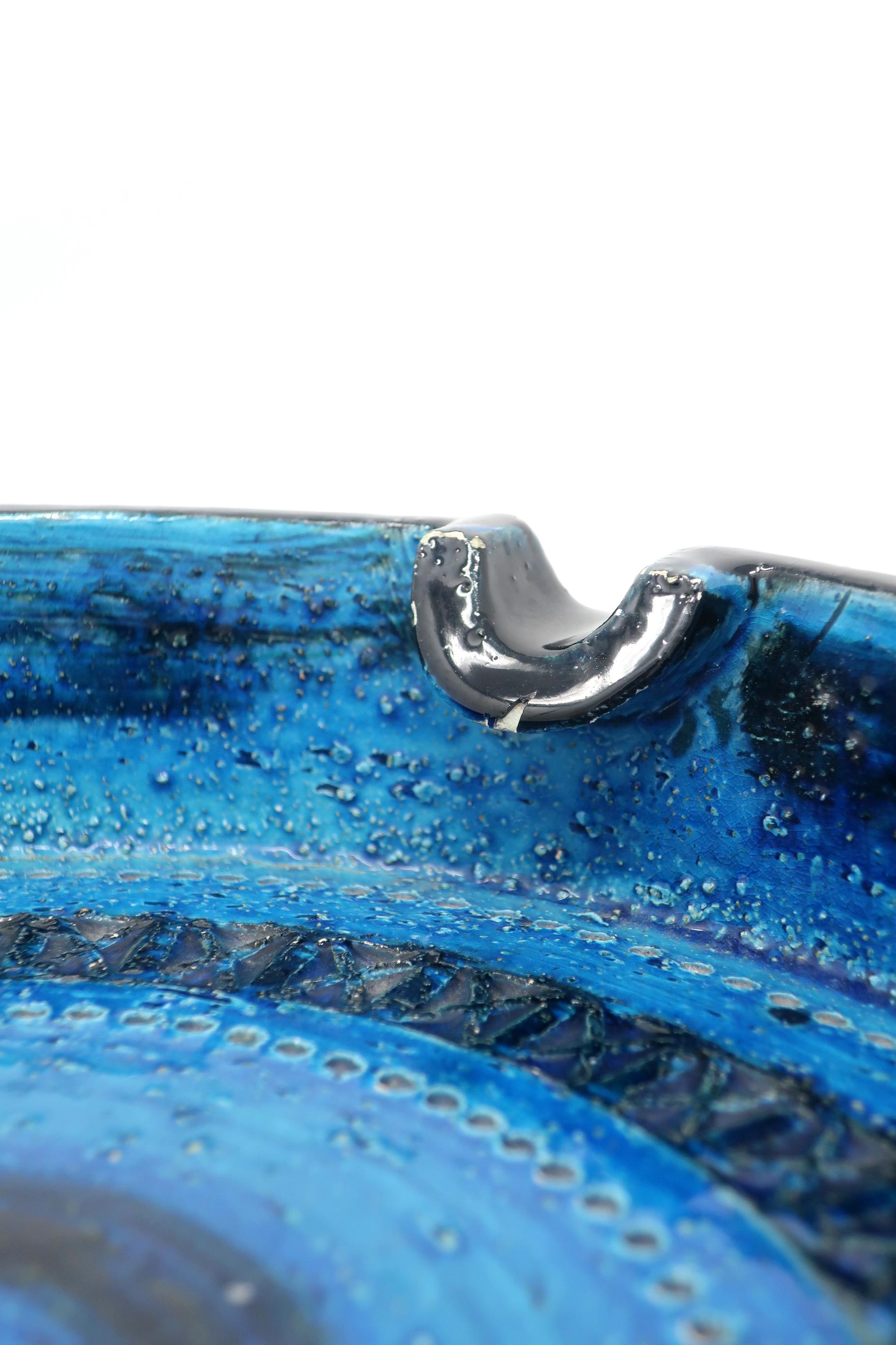 Ceramic Large Rimini Blue Ashtray by Aldo Londi for Bitossi
