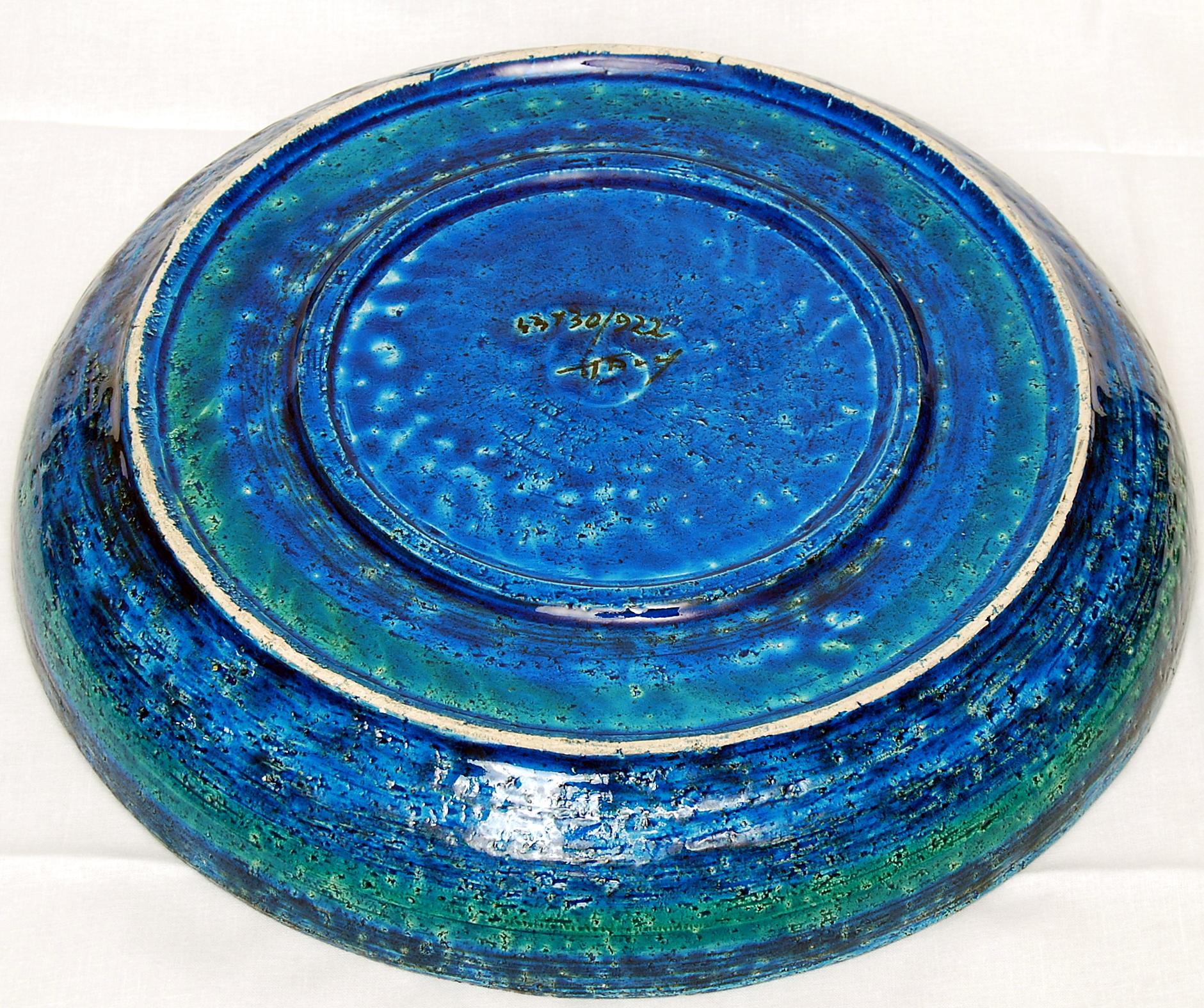 Italian Large Rimini Blue Bowl / Plate by Aldo Londi for Bitossi, Italy