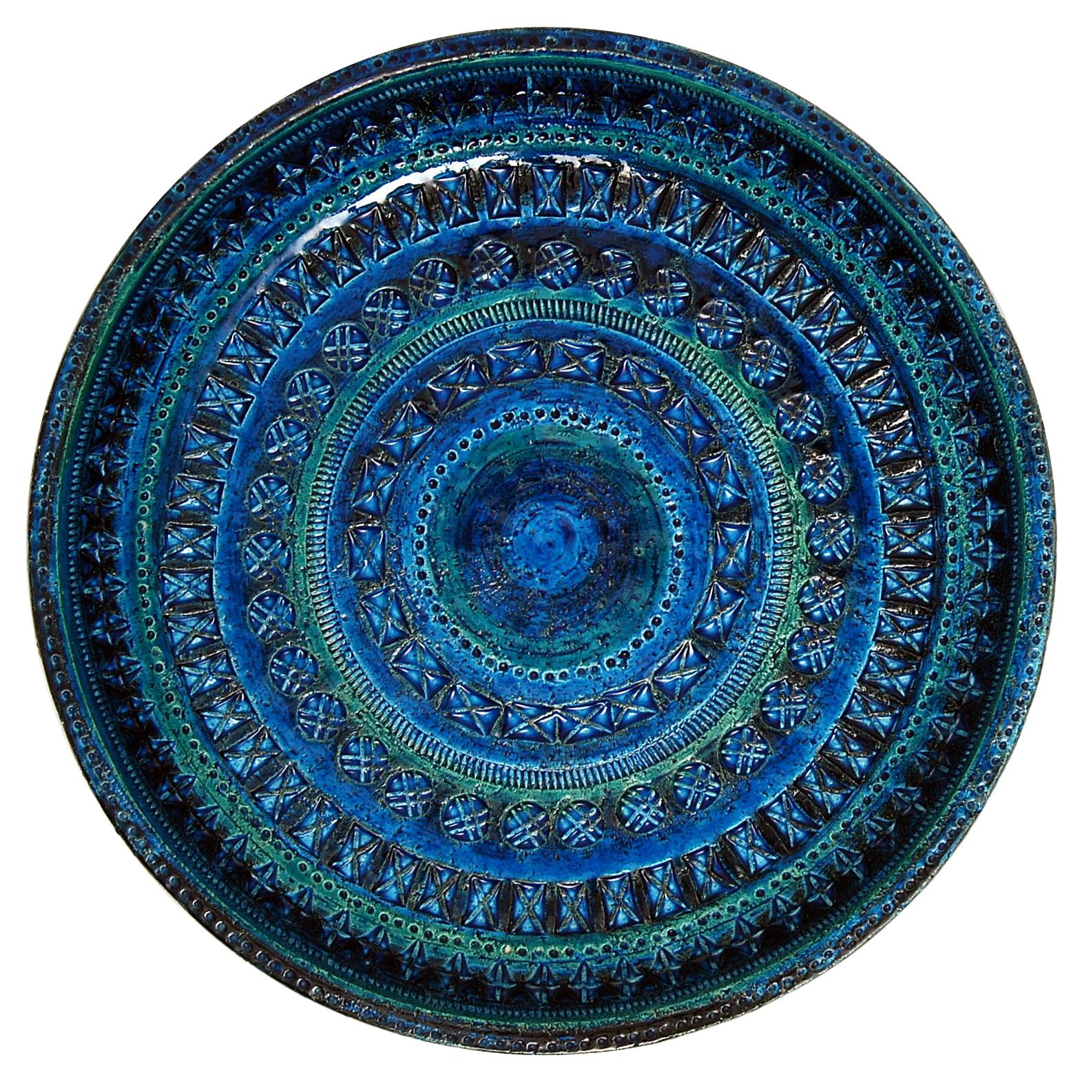 Large Rimini Blue Bowl / Plate by Aldo Londi for Bitossi, Italy