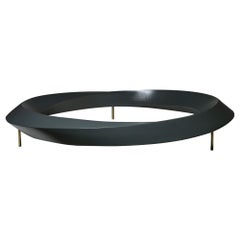 Large "Ring" Abstract Wood and Brass Sculpture, Italy, 1960s