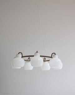 Large Ring Chandelier in Brass by Vilhelm Lauritzen Made at Louis Poulsen, 1960s