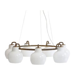 Large Ring Chandelier in Brass by Vilhelm Lauritzen Made at Louis Poulsen, 1960s