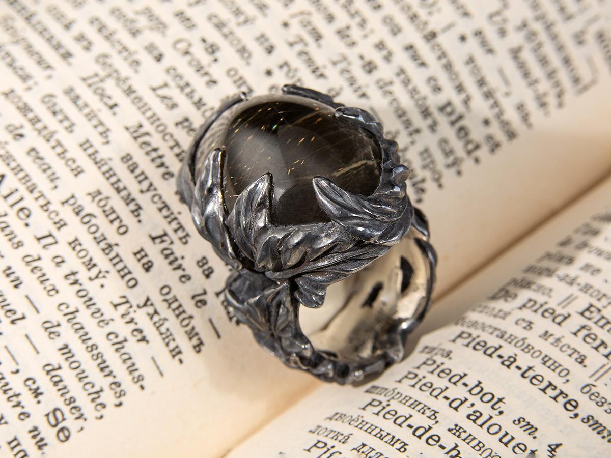 Großer Ring Doublet Rutil Quarz Labradorit Sonderanfertigung für besondere Personen im Angebot 10