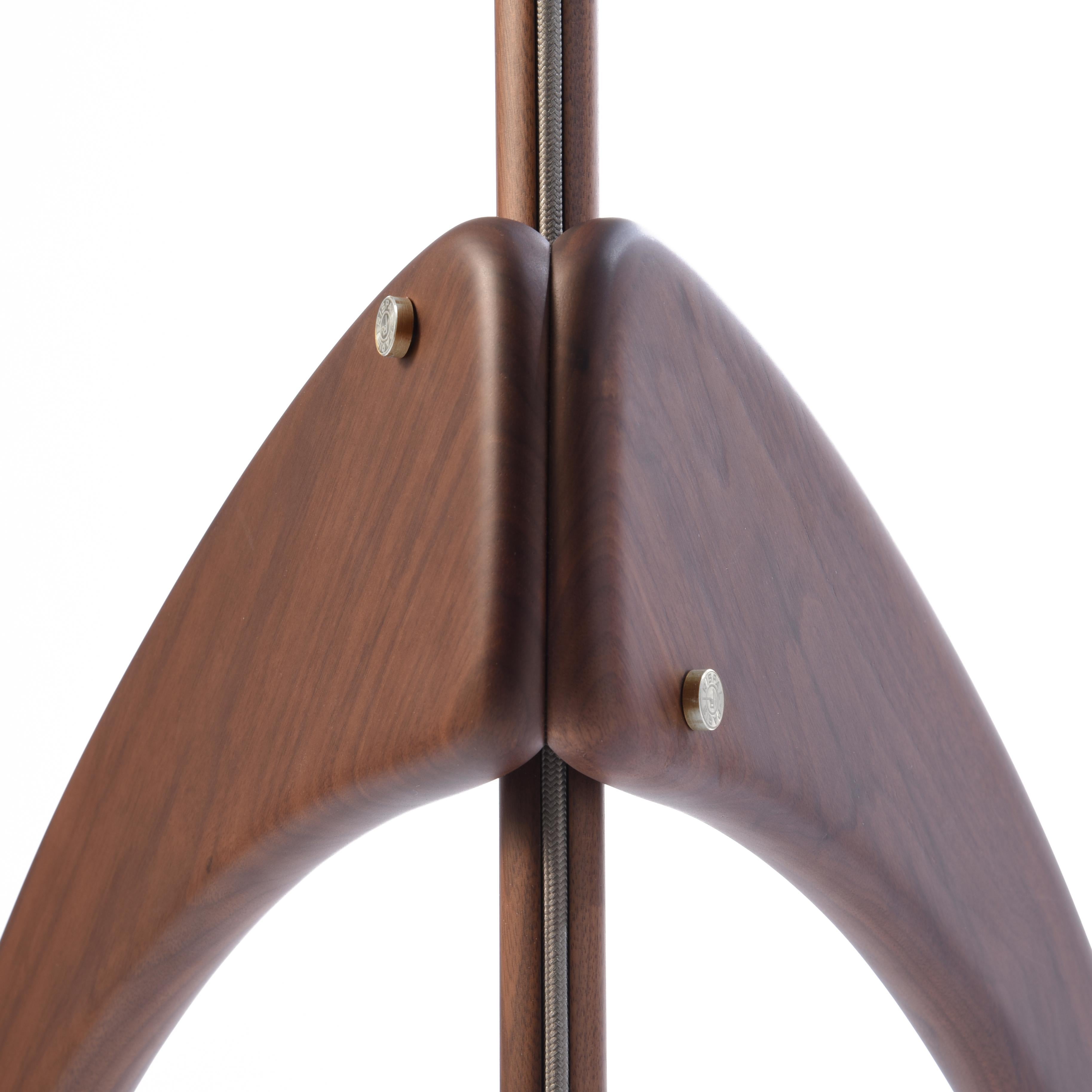 Large Rispal 'Praying Mantis' Sculptural Floor Lamp in American Walnut 1