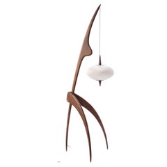 Large Rispal 'Praying Mantis' Sculptural Floor Lamp in American Walnut