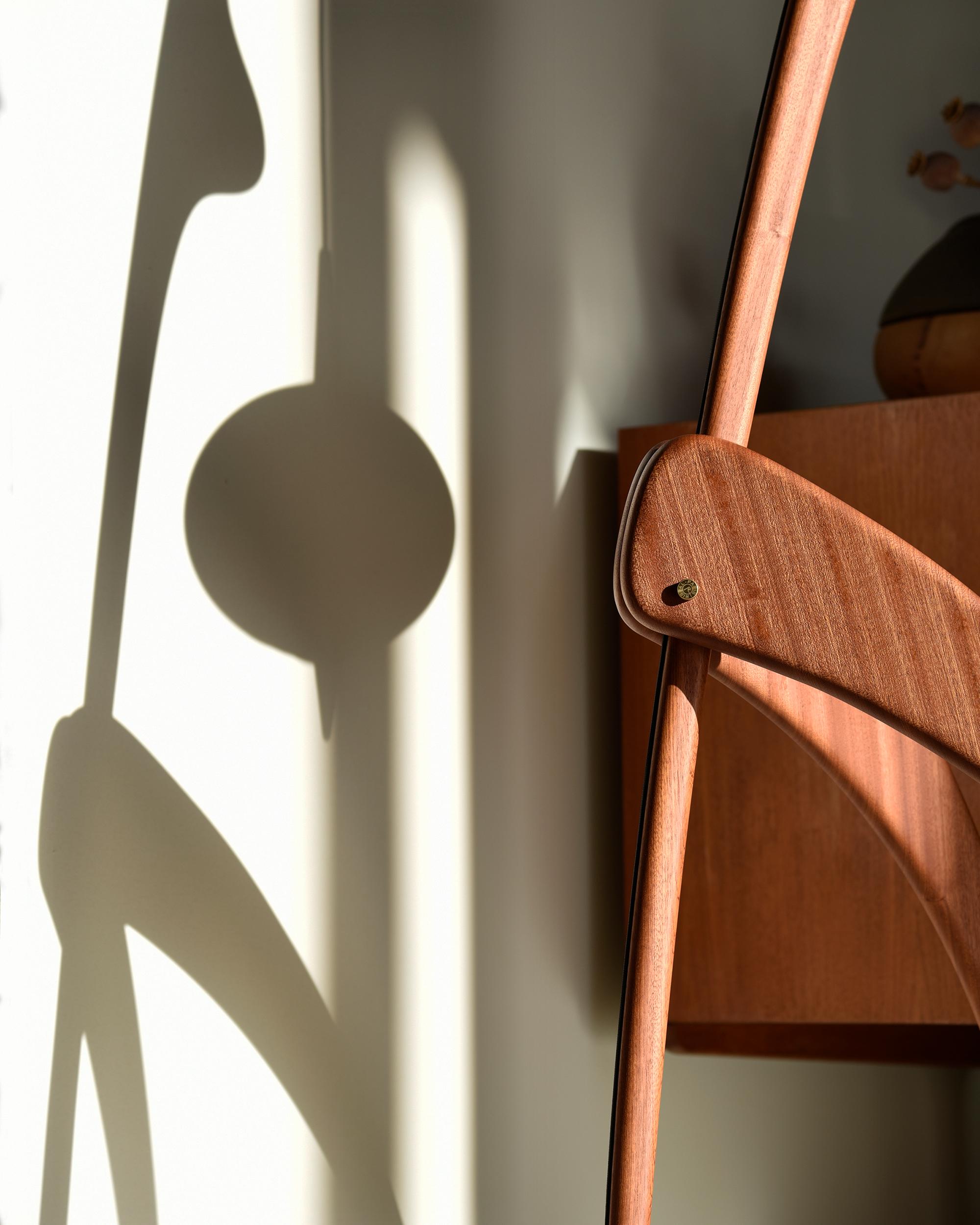 Large Rispal 'Praying Mantis' Sculptural Floor Lamp in Mahogany In New Condition For Sale In Glendale, CA