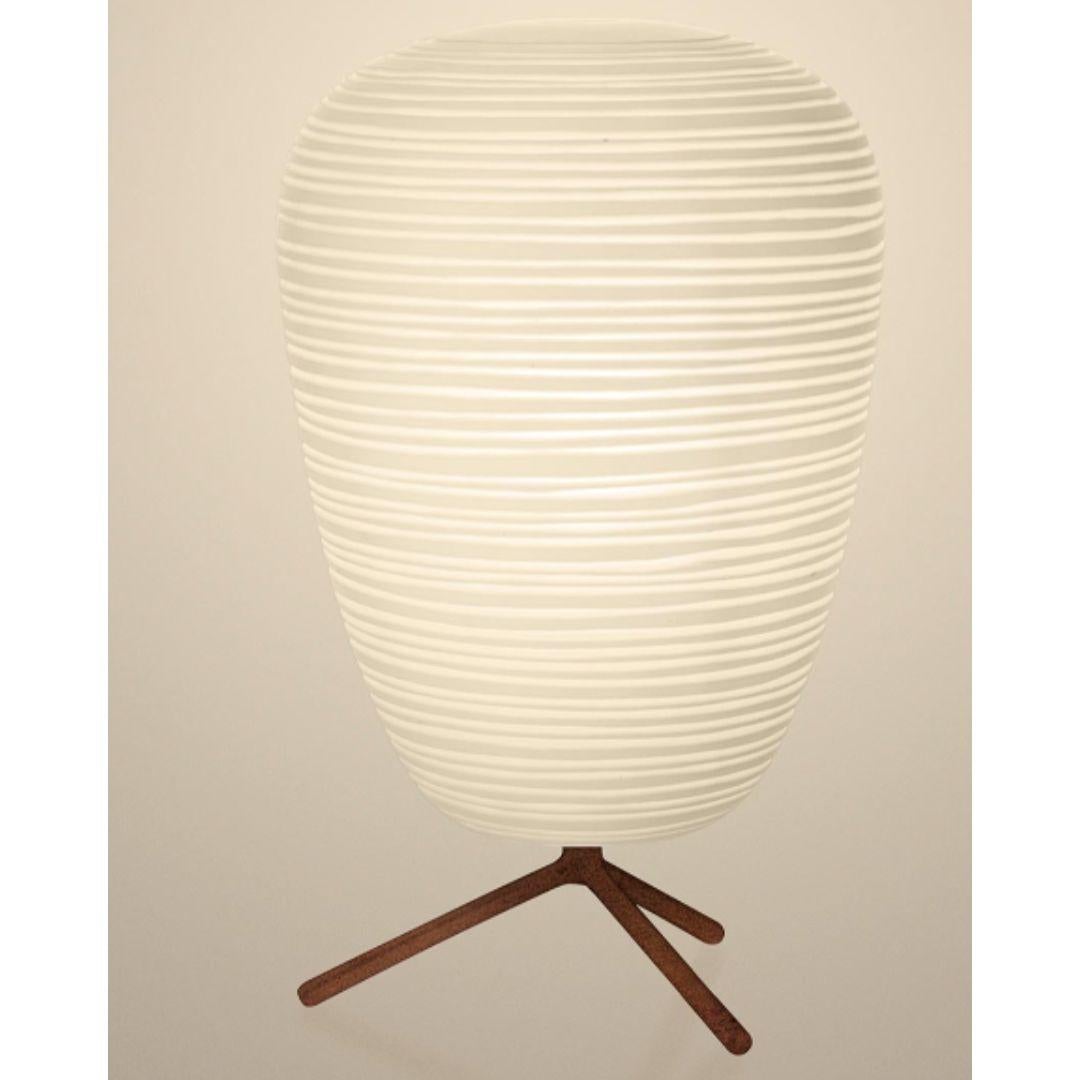Engraved Large ‘Rituals 1’ Hand Blown Opaline Glass Table Lamp in White for Foscarini For Sale