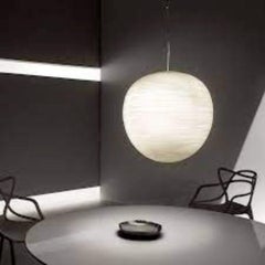 Grande suspension en verre soufflé opalin 'Rituals Xl' en blanc pour Foscarini