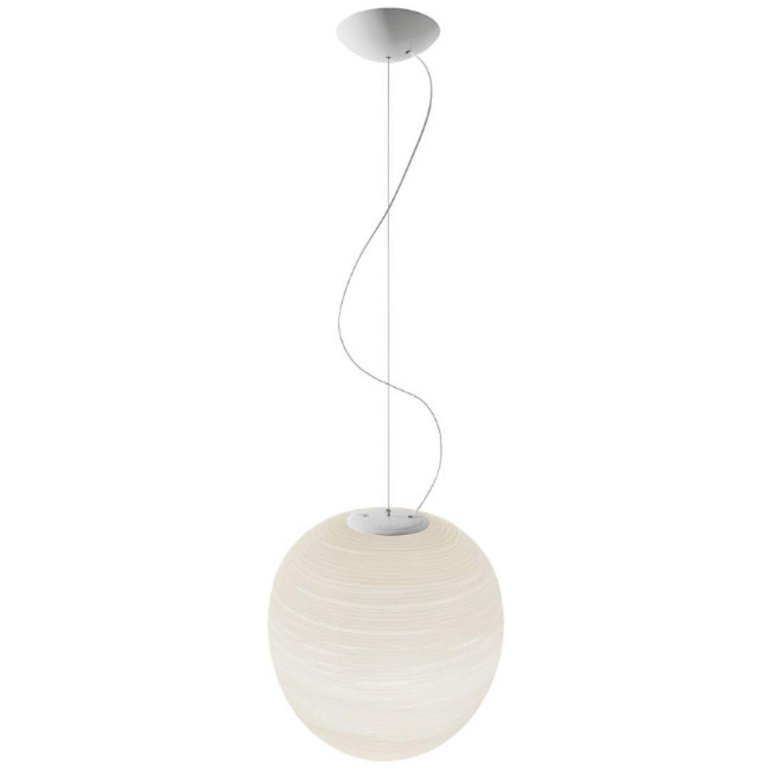 Laccato Lampada a sospensione grande in vetro opalino soffiato 'Rituals Xl' in bianco per Foscarini in vendita