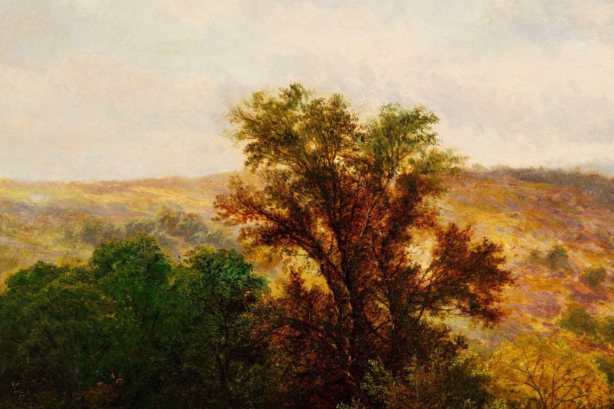 Grande peinture de paysage fluvial d'Alfred Augustus Glendening (1884) en vente 6