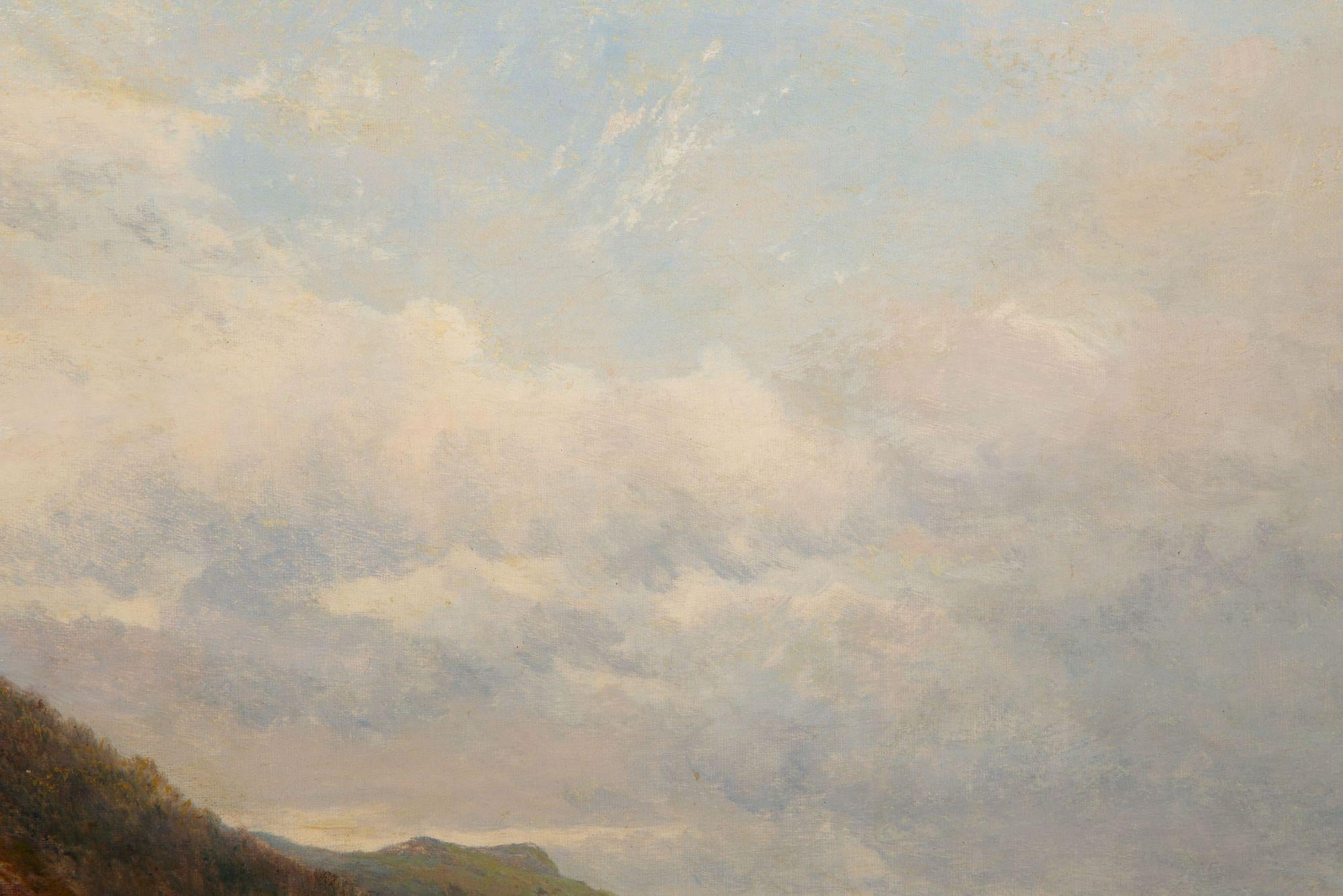 Grande dipinto di paesaggio fluviale di Alfred Augustus Glendening (1884) in vendita 7