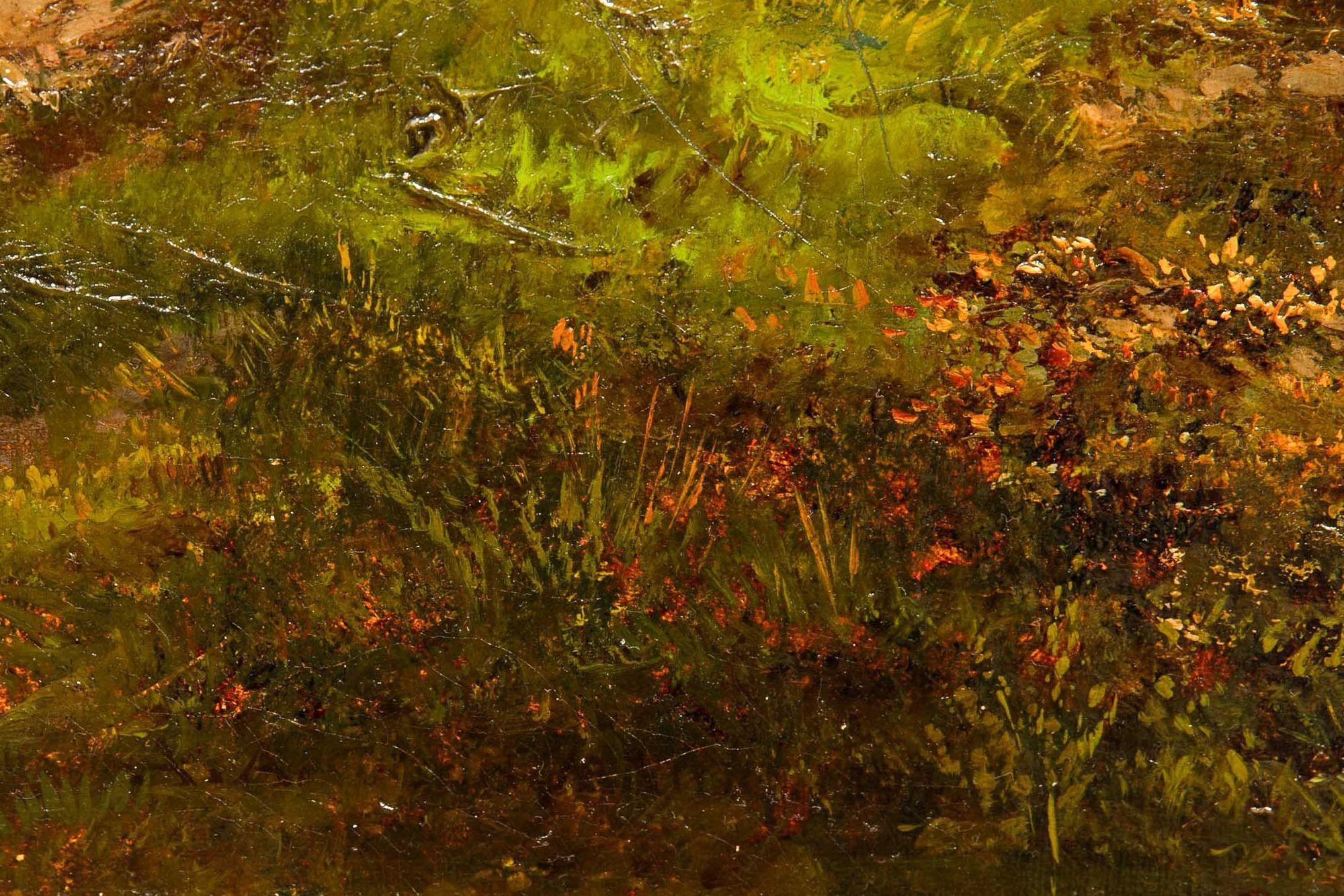 Grande peinture de paysage fluvial d'Alfred Augustus Glendening (1884) en vente 12