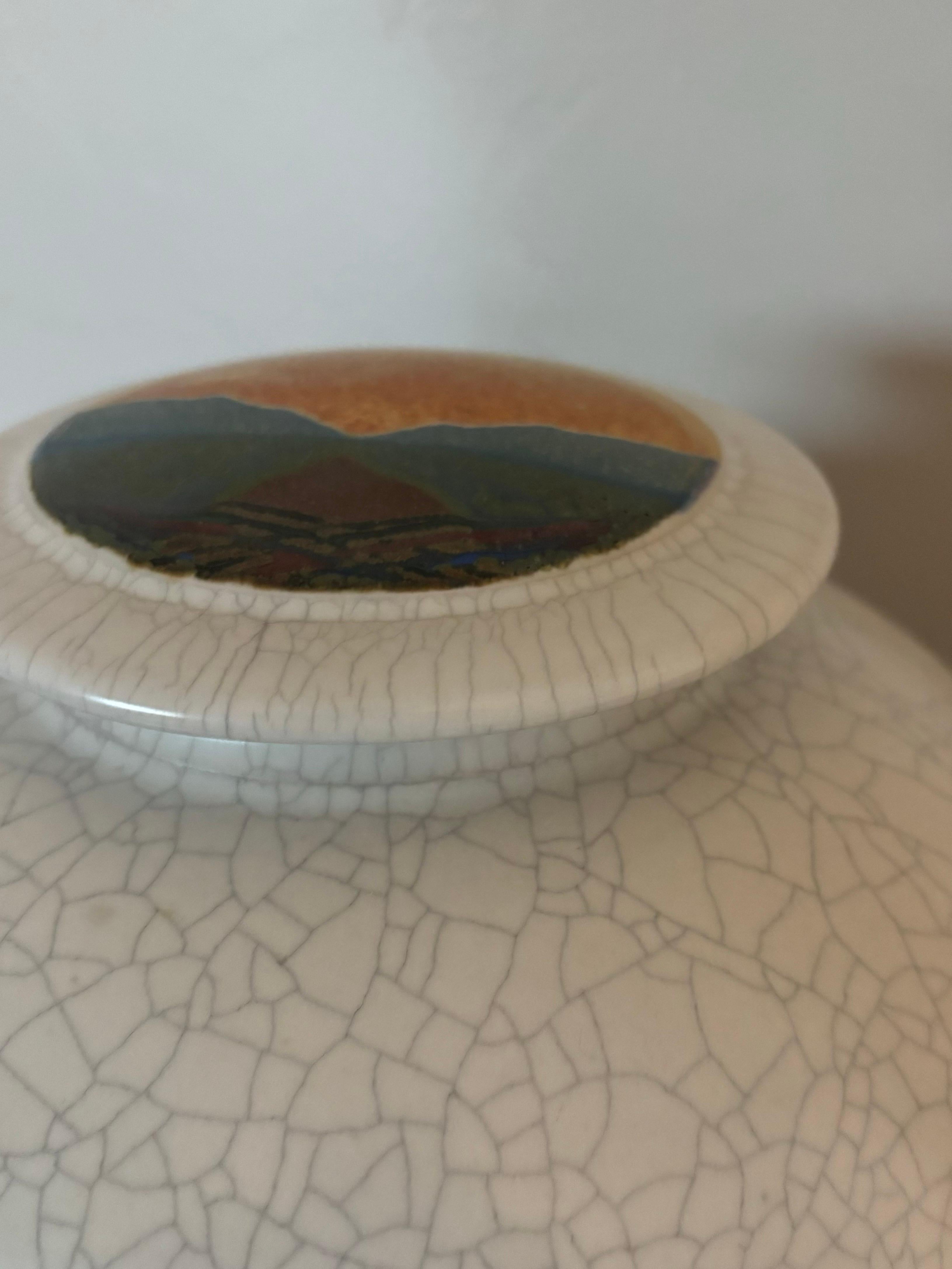 Grande vaso con coperchio di Rob Wiedmaier, Studio Pottery, metà secolo, moderno In condizioni buone in vendita a Boynton Beach, FL