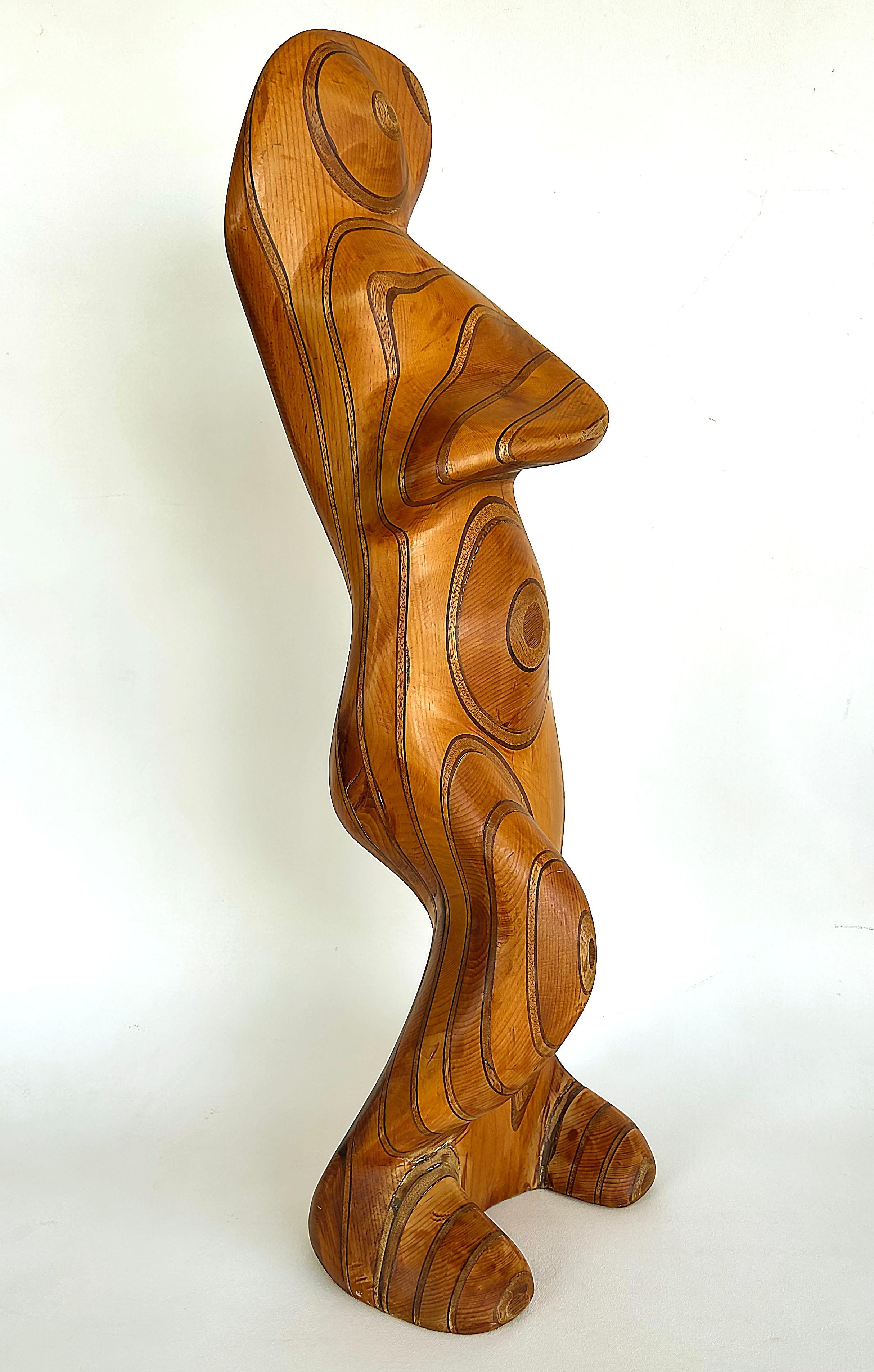Hand-Carved Large Robert Hardgrove  Abstract Organic Wood Sculpture For Sale