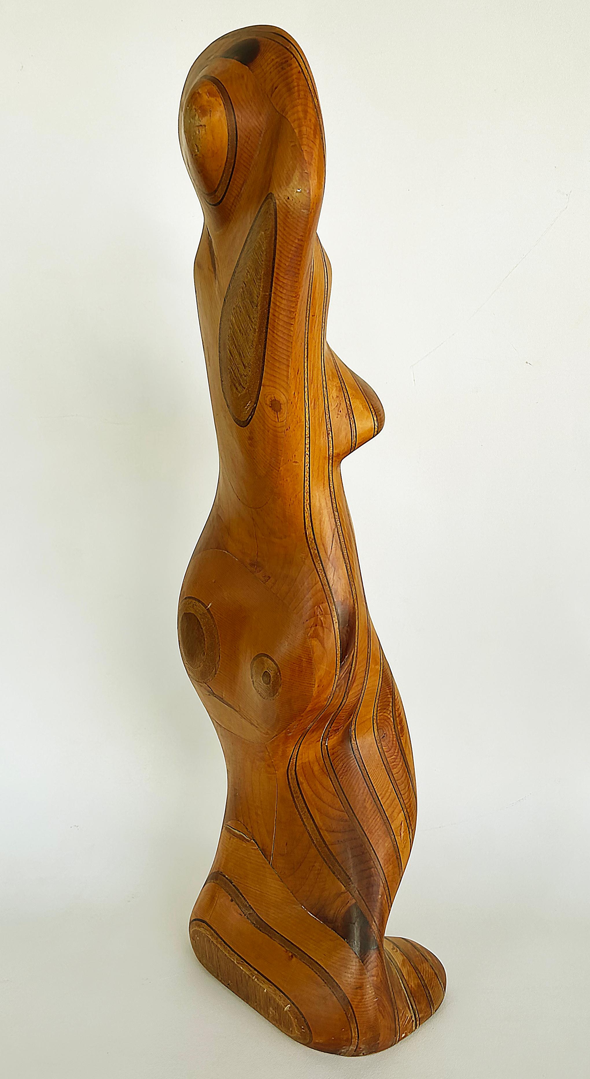 Late 20th Century Large Robert Hardgrove  Abstract Organic Wood Sculpture For Sale