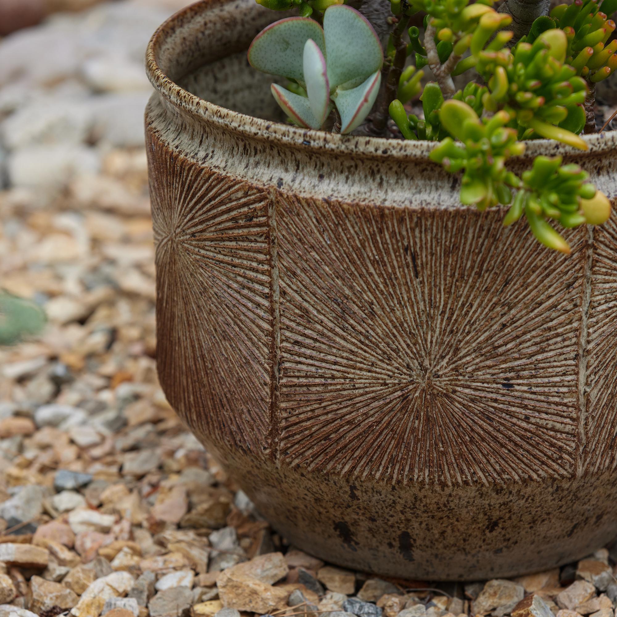 Mid-Century Modern Grande jardinière Sunburst de Robert Maxwell & David Cressey pour Earthgender en vente