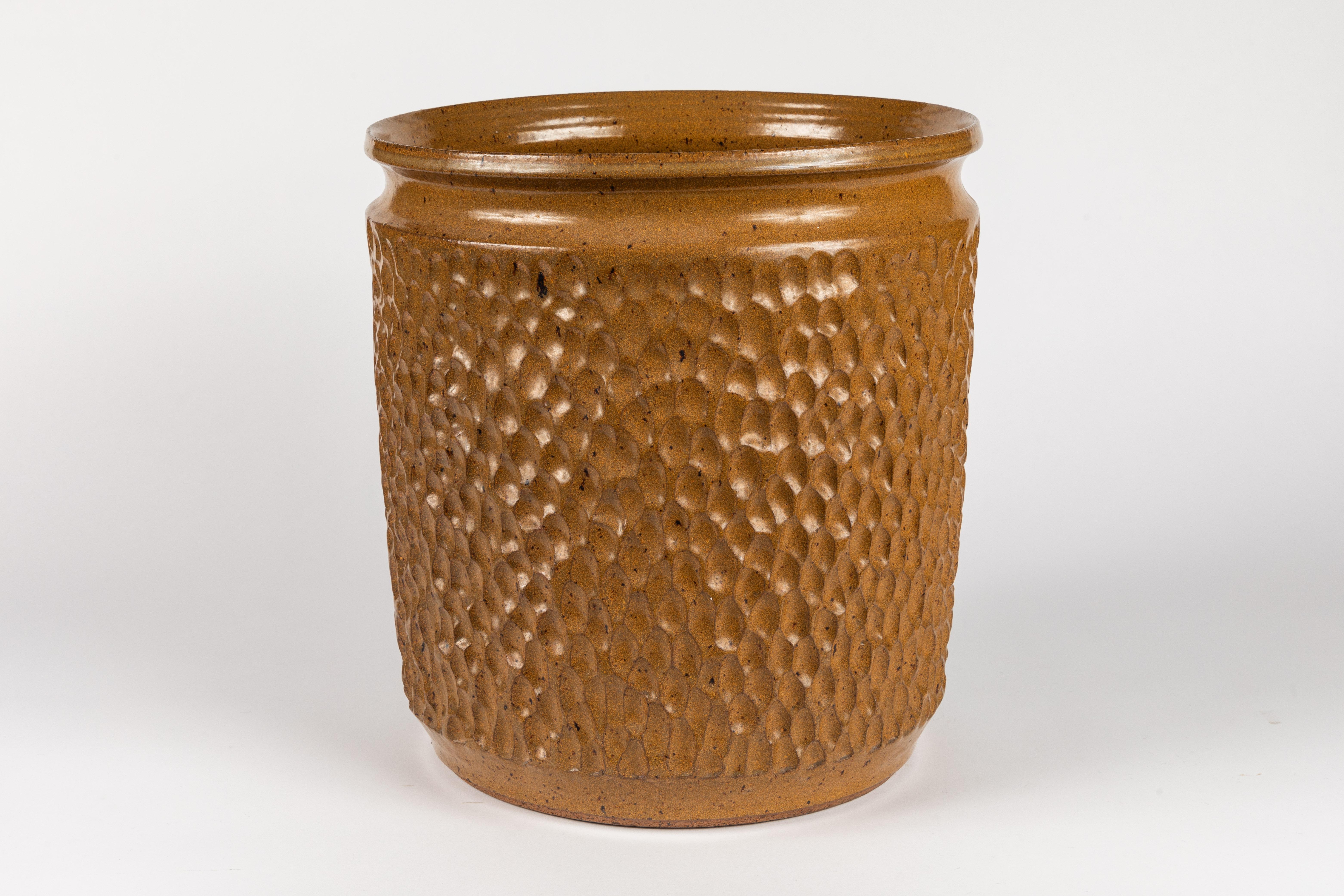 Glazed Large Robert Maxwell & David Cressey Thumbprint Planter for Earthgender For Sale