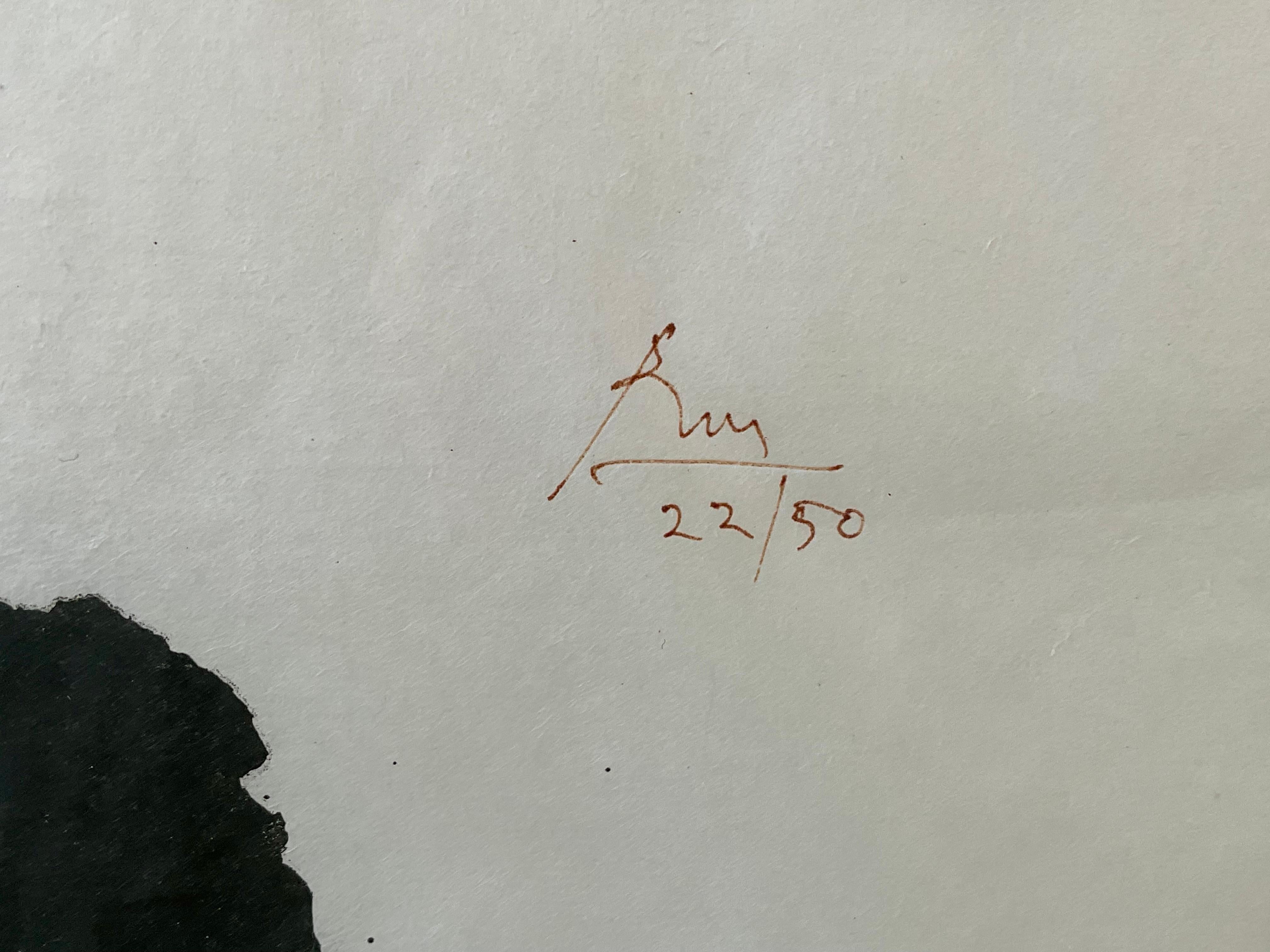 Große Lithographie „La Guerra I“ von Robert Motherwell, signiert (20. Jahrhundert) im Angebot