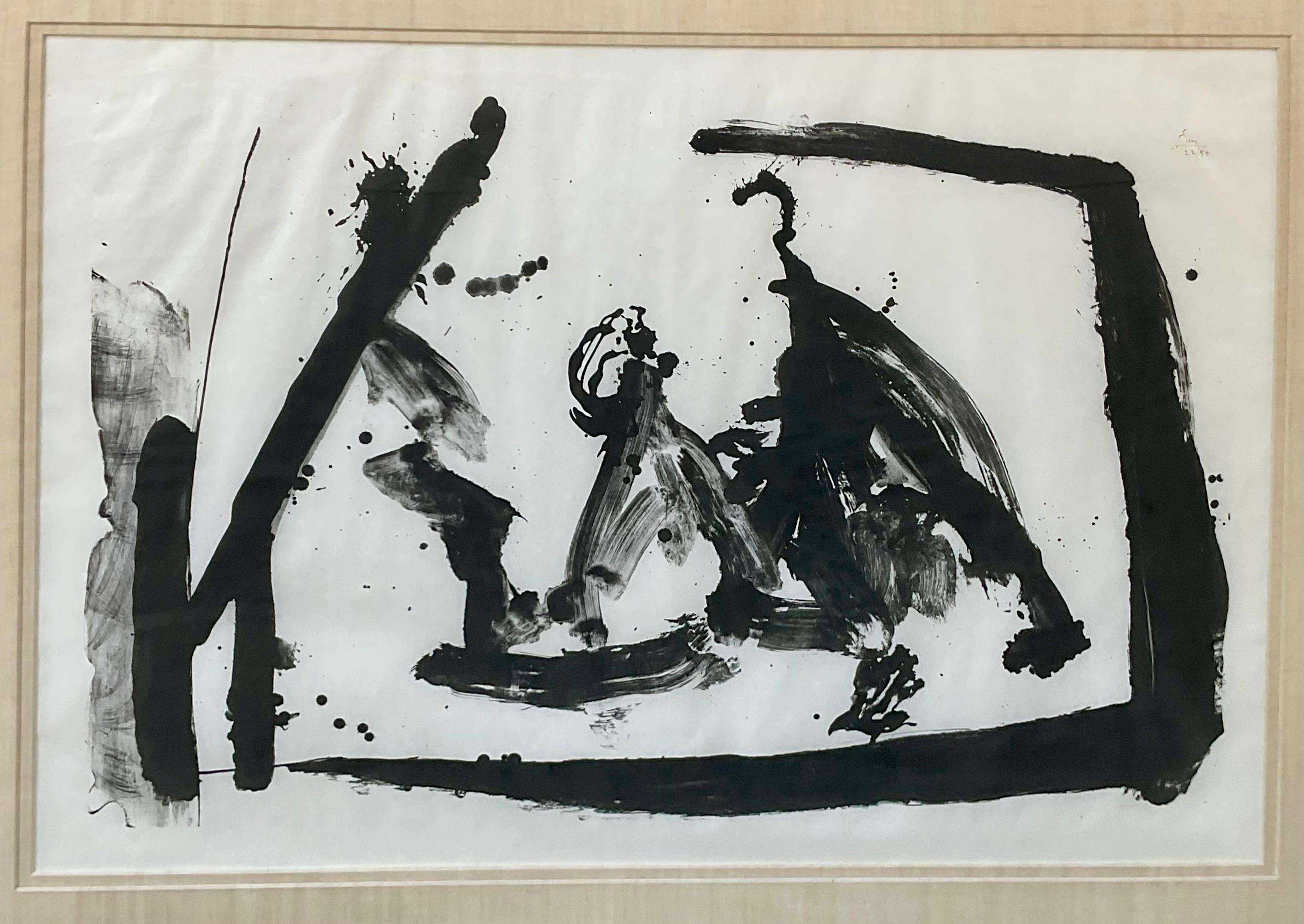 Große Lithographie „La Guerra I“ von Robert Motherwell, signiert (Papier) im Angebot