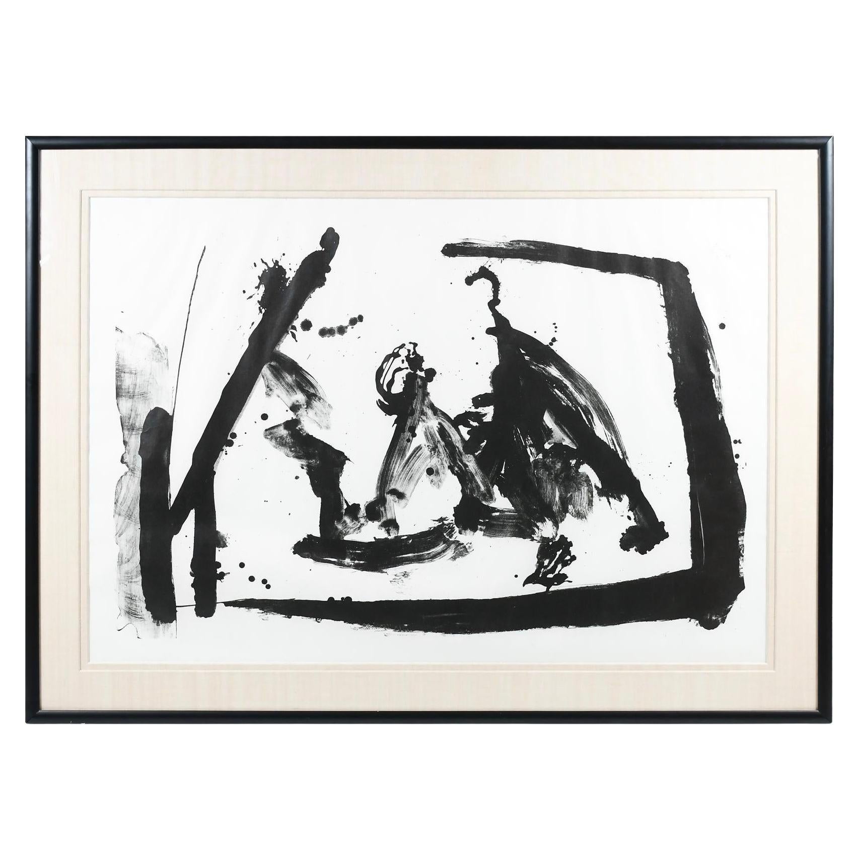 Large Robert Motherwell "La Guerra I" Lithograph, Signed