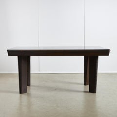 Large Robust Dinig Table with Carved Legs and Glass Top
