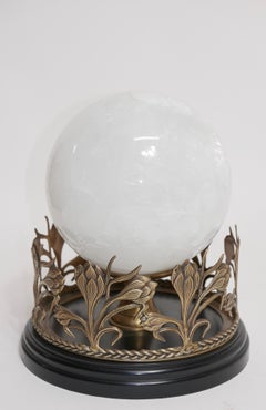 Large Rock Crystal Ball on Art Nouveau Stand