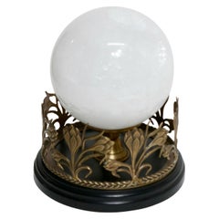 Vintage Large Rock Crystal Ball on Art Nouveau Stand