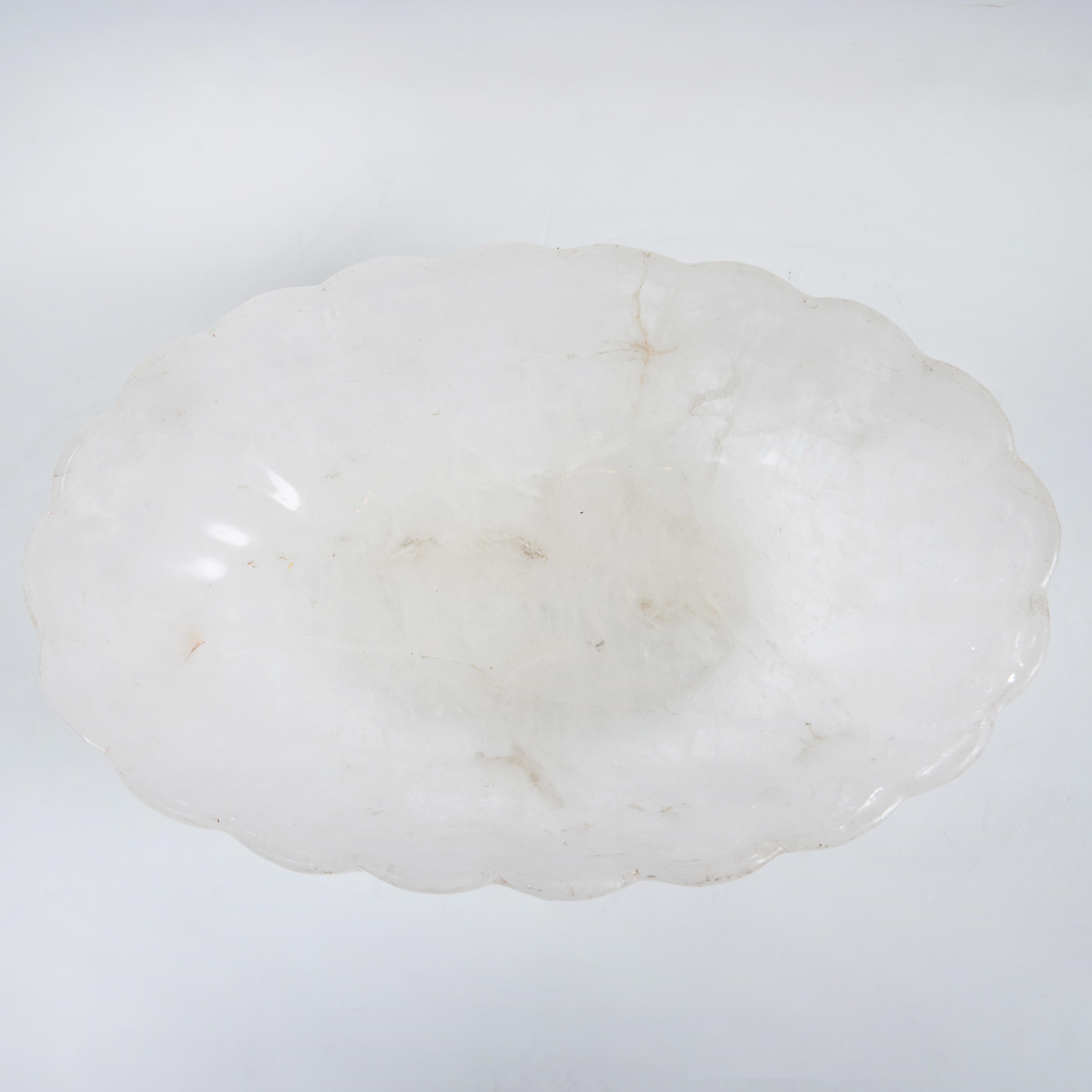 XXIe siècle et contemporain Grand bol ovale en cristal de roche en vente
