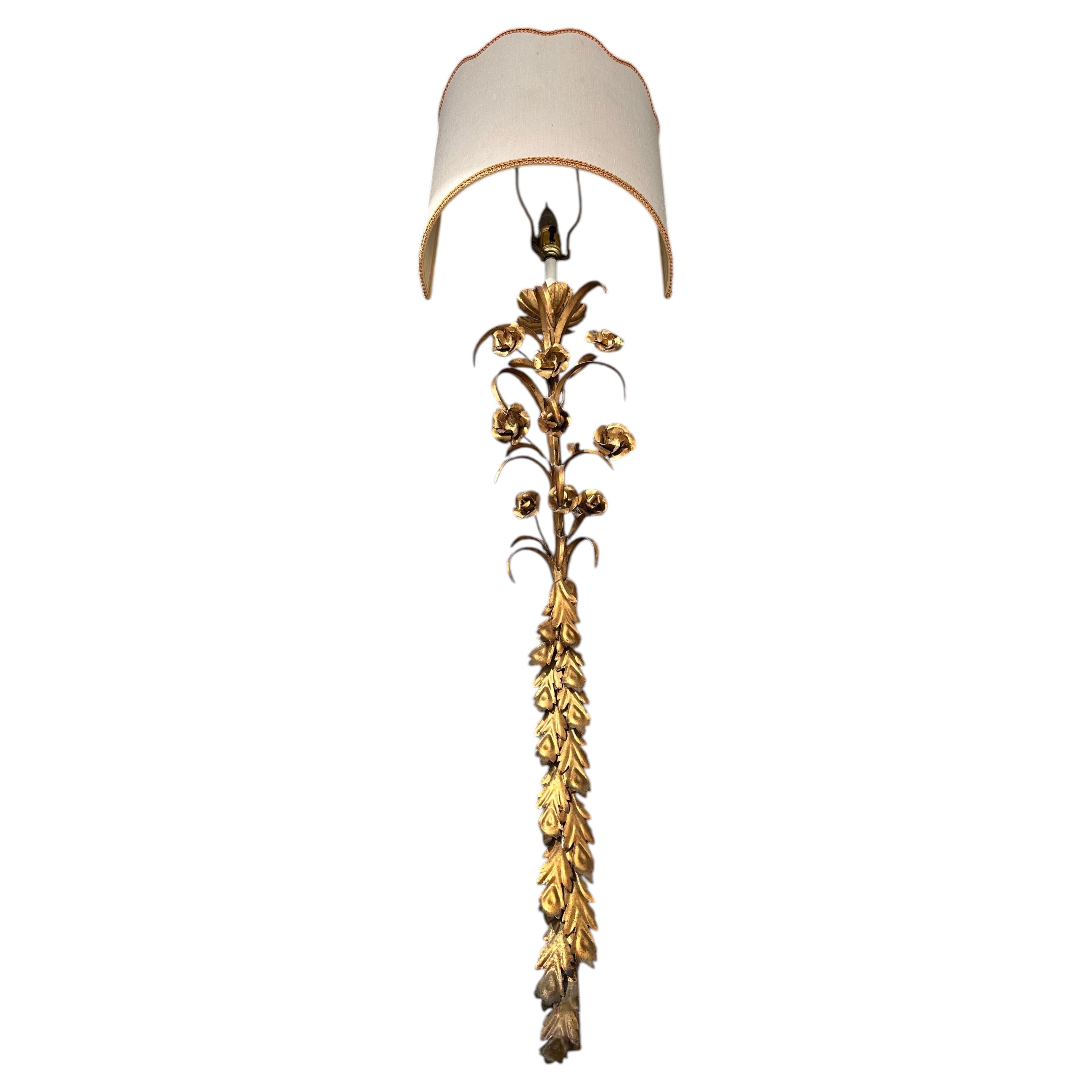 Large Rococo Italian Brass Wall Light For Sale