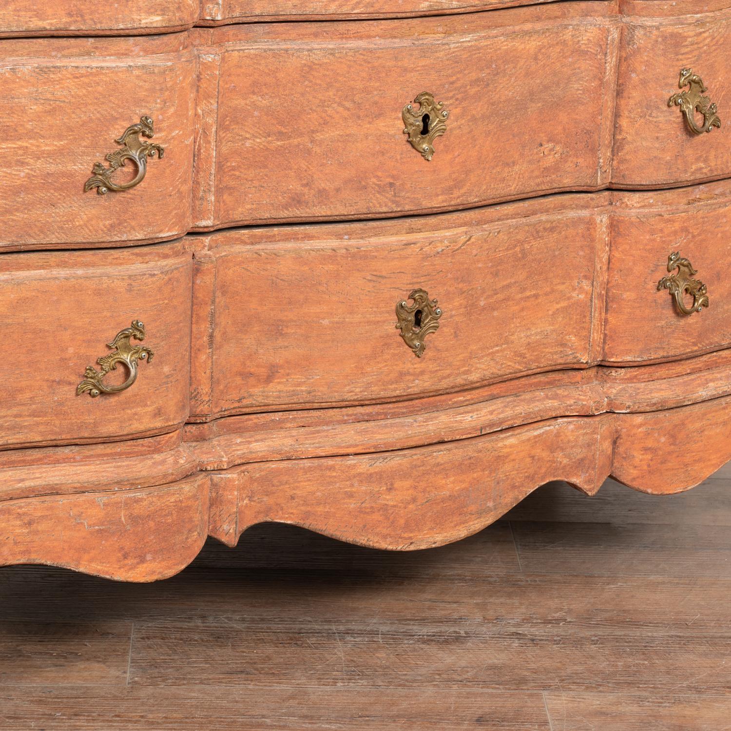  Large Rococo Oak Chest of Drawers, Denmark circa 1770-1800 For Sale 4