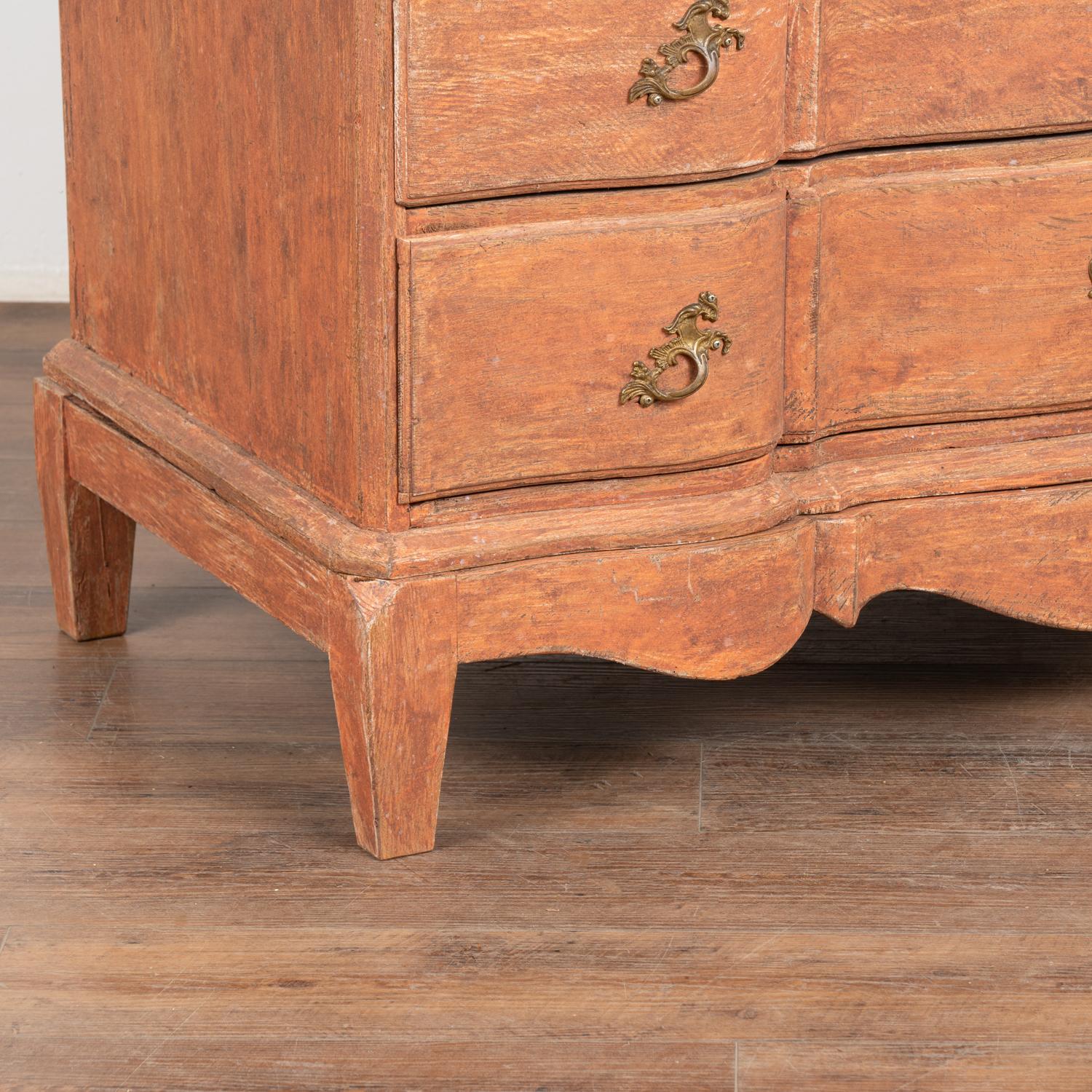  Large Rococo Oak Chest of Drawers, Denmark circa 1770-1800 For Sale 5