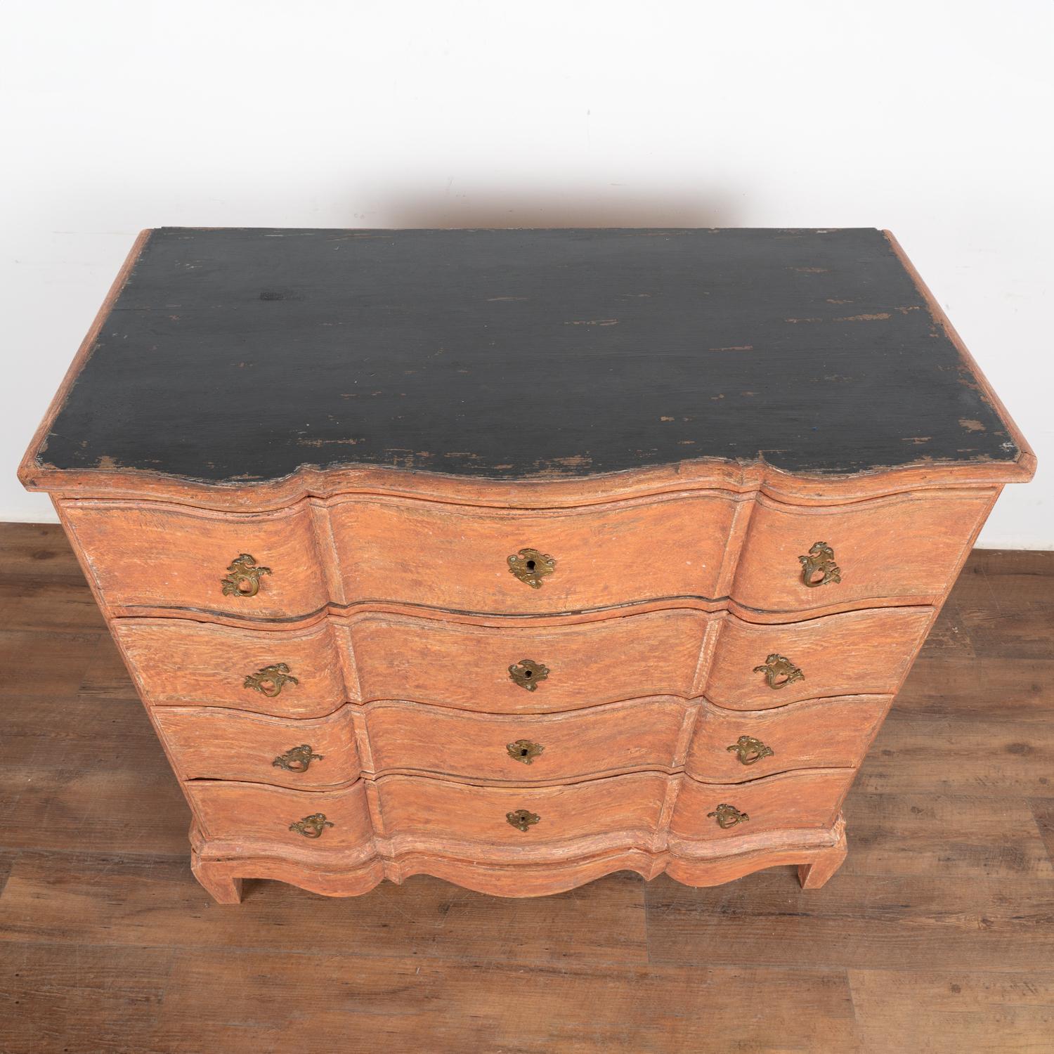 18th Century  Large Rococo Oak Chest of Drawers, Denmark circa 1770-1800 For Sale