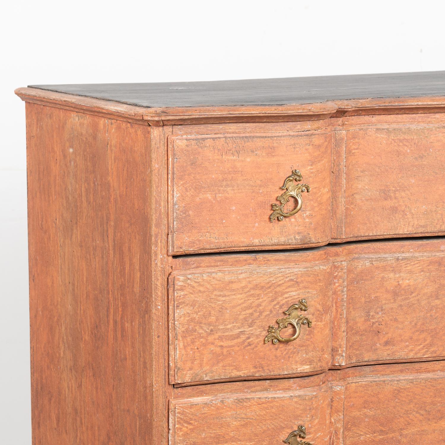  Large Rococo Oak Chest of Drawers, Denmark circa 1770-1800 For Sale 2