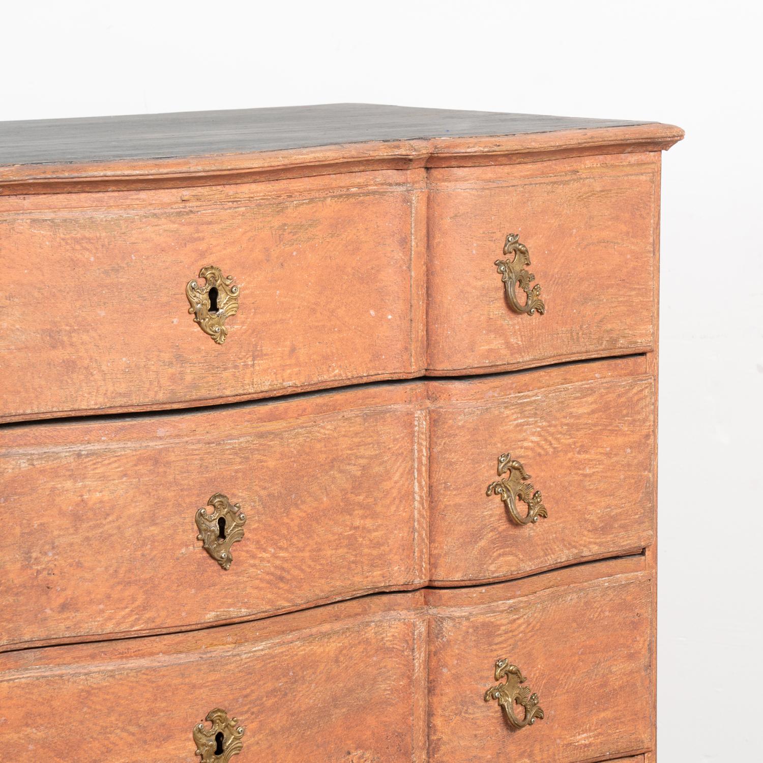 Large Rococo Oak Chest of Drawers, Denmark circa 1770-1800 For Sale 3