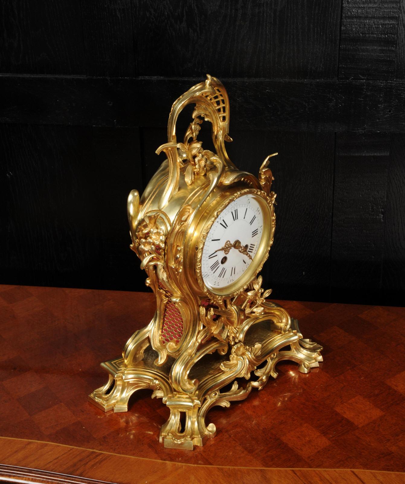 Large Rococo Ormolu Antique French Clock, Music 7