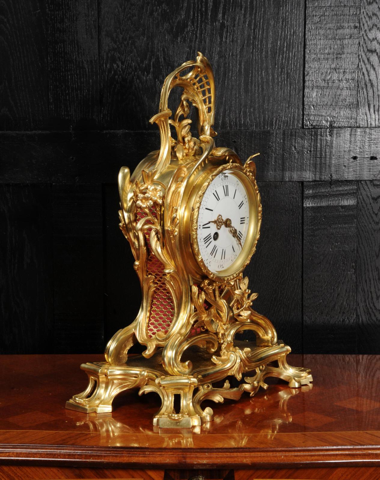 Large Rococo Ormolu Antique French Clock, Music 8