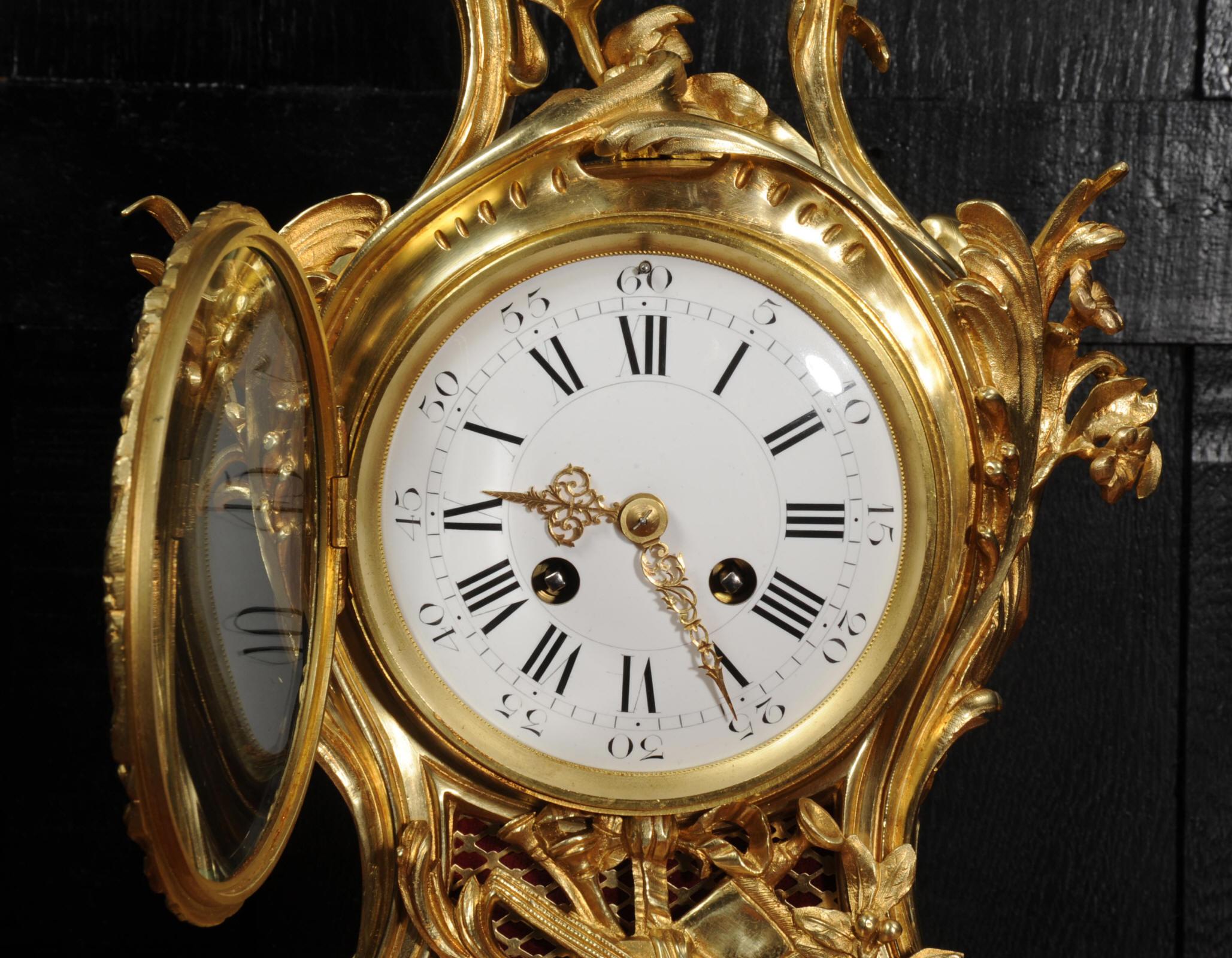 Large Rococo Ormolu Antique French Clock, Music 11