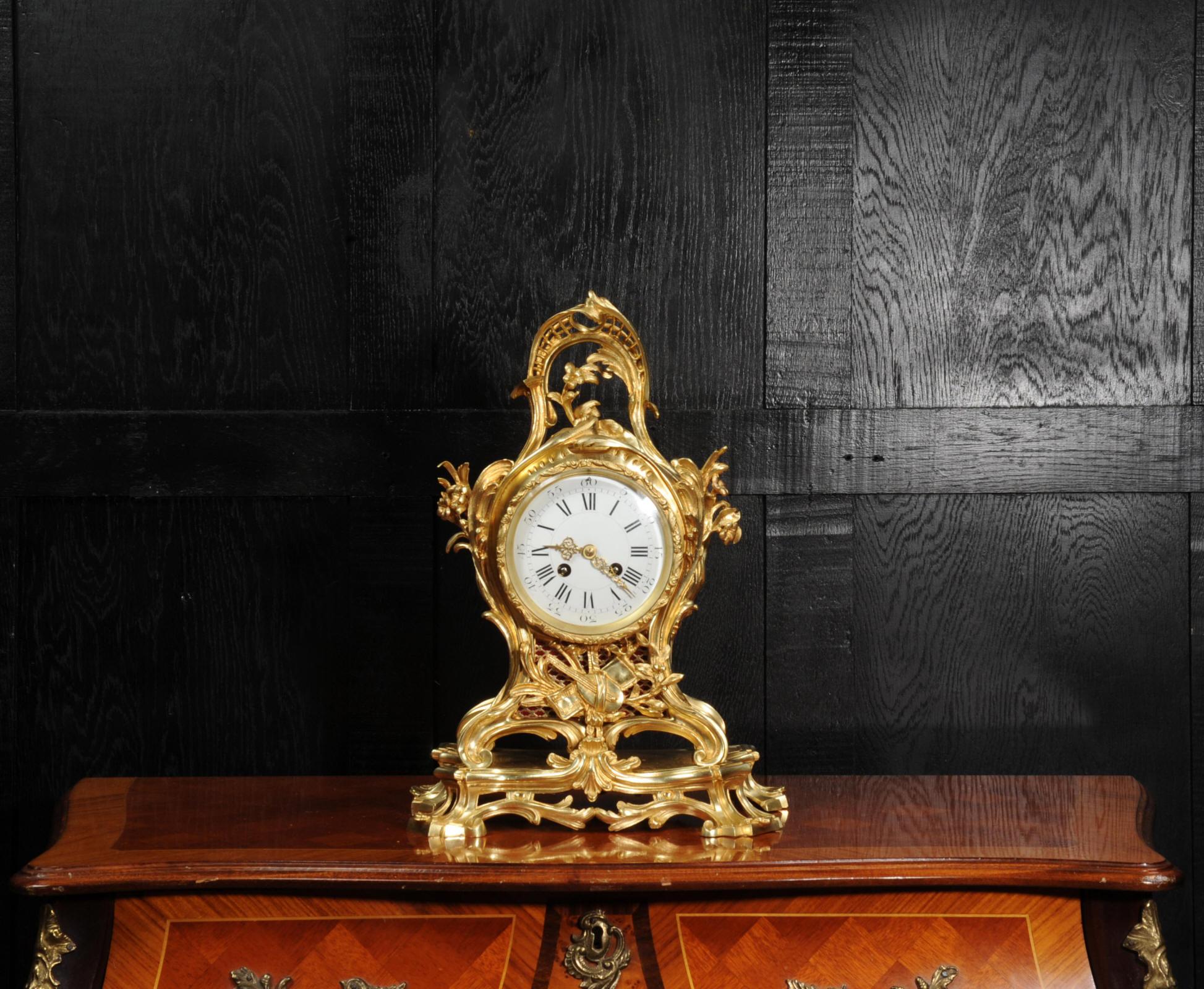 Large Rococo Ormolu Antique French Clock, Music 3