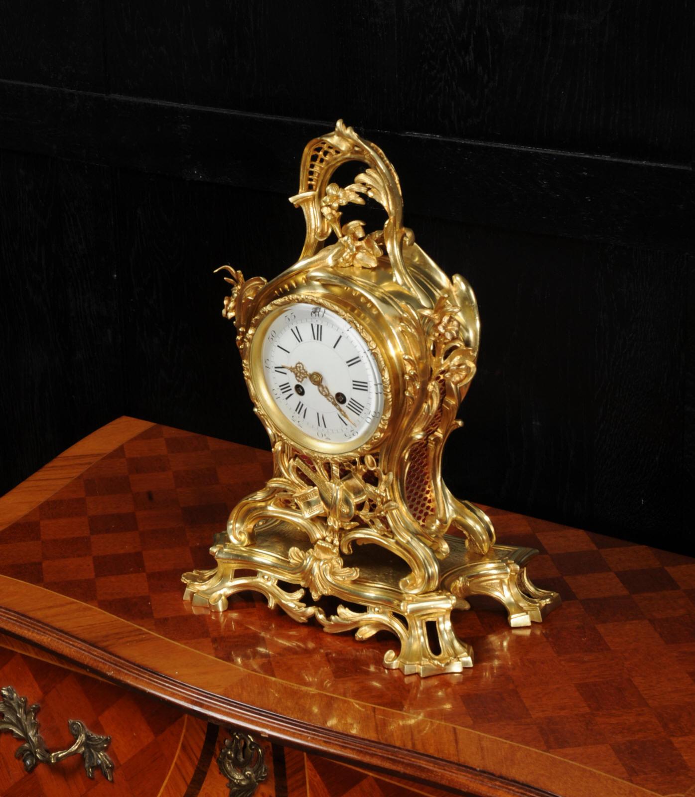 Large Rococo Ormolu Antique French Clock, Music 4
