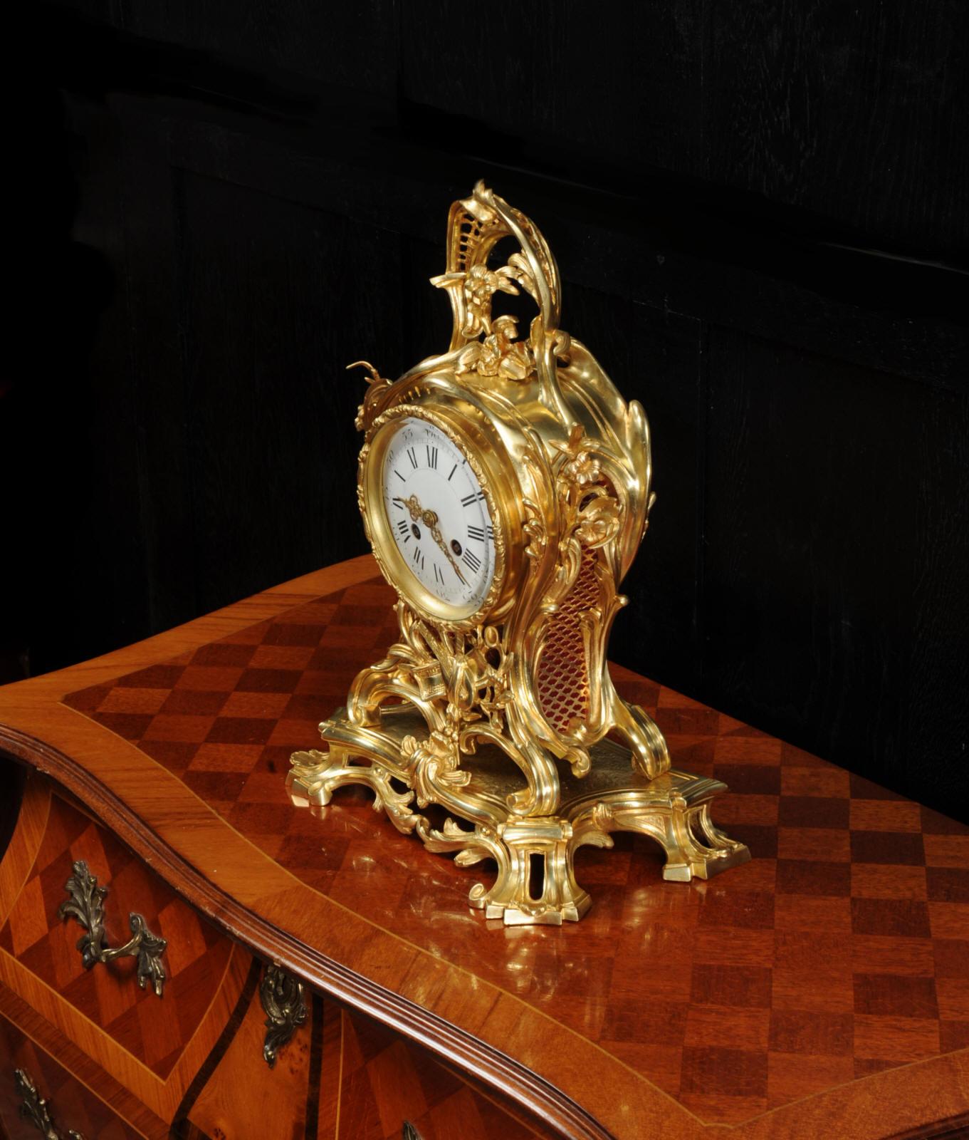 Large Rococo Ormolu Antique French Clock, Music 5